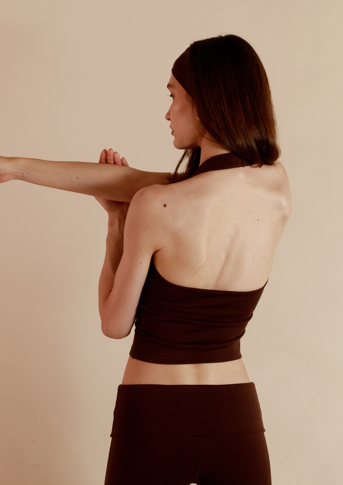 Soft Sculpt Halter Top in Chocolate