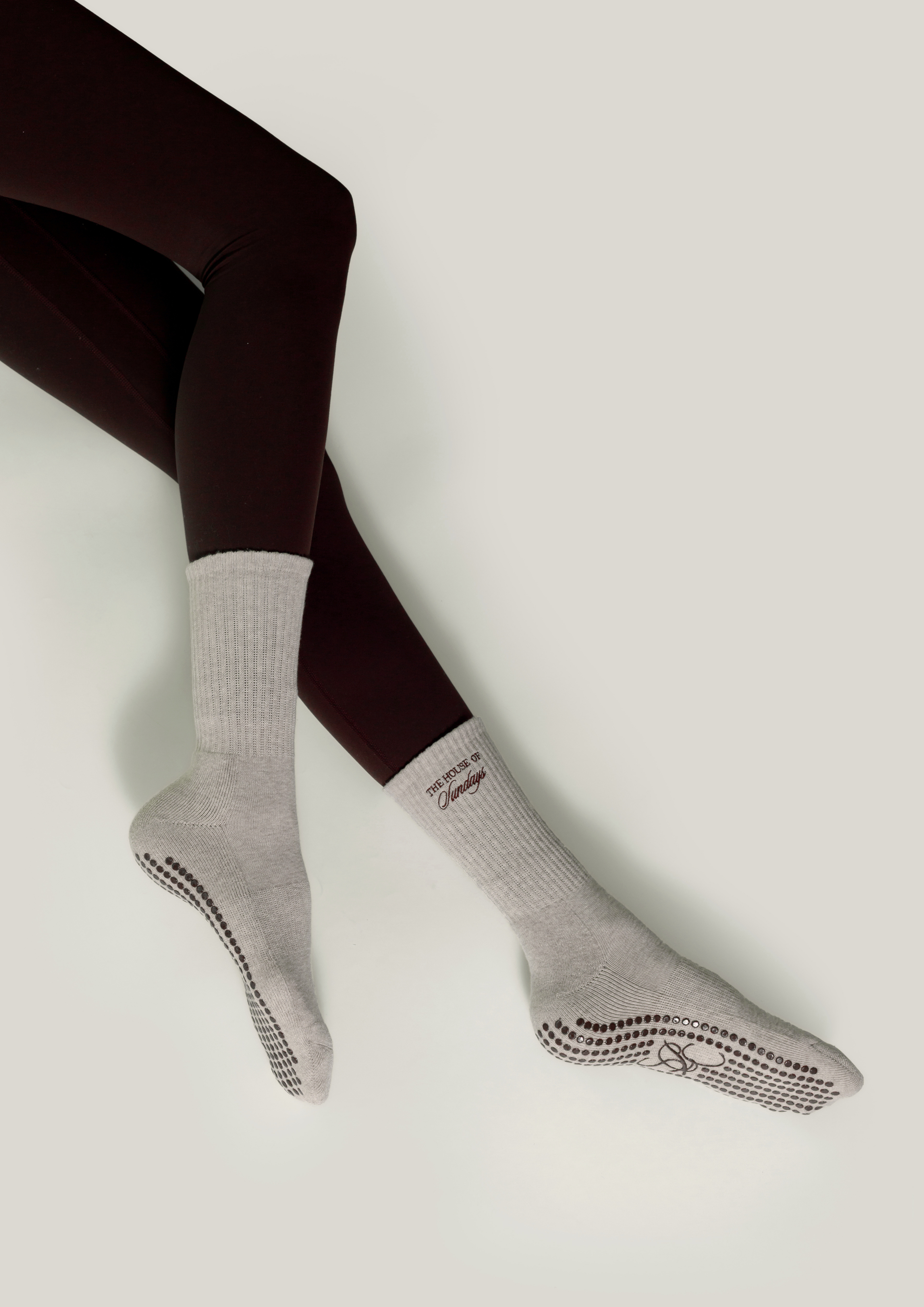 Double-Grip Pilates Grip Socks in Cashmere