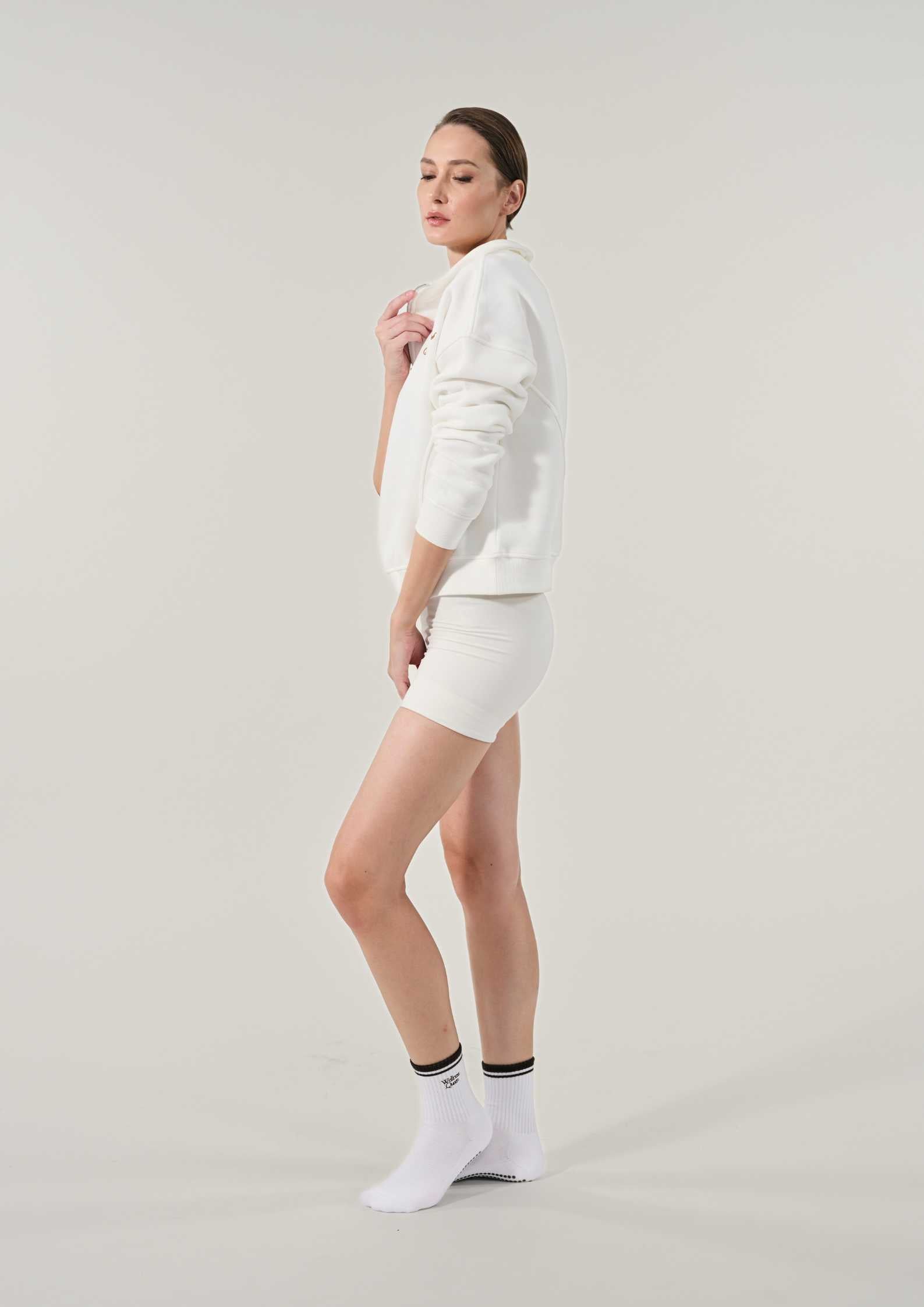 Sunday Country Club Half-Zip Sweater in Ivory