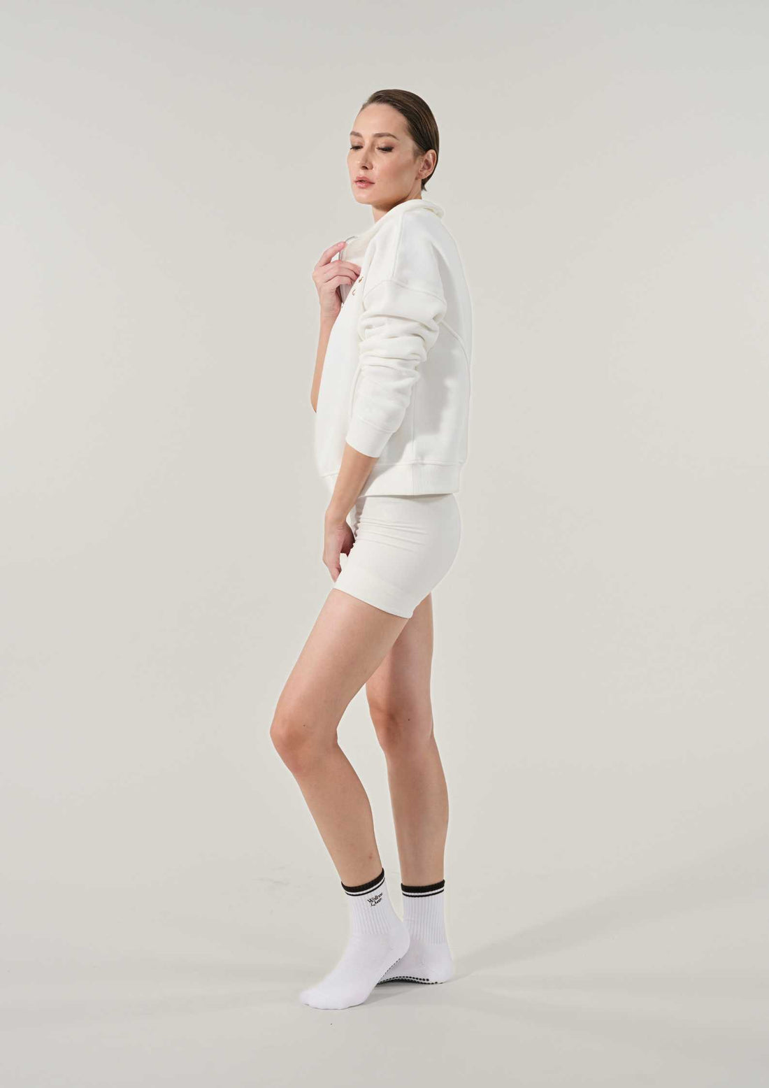 Sunday Country Club Half-Zip Sweater in Ivory