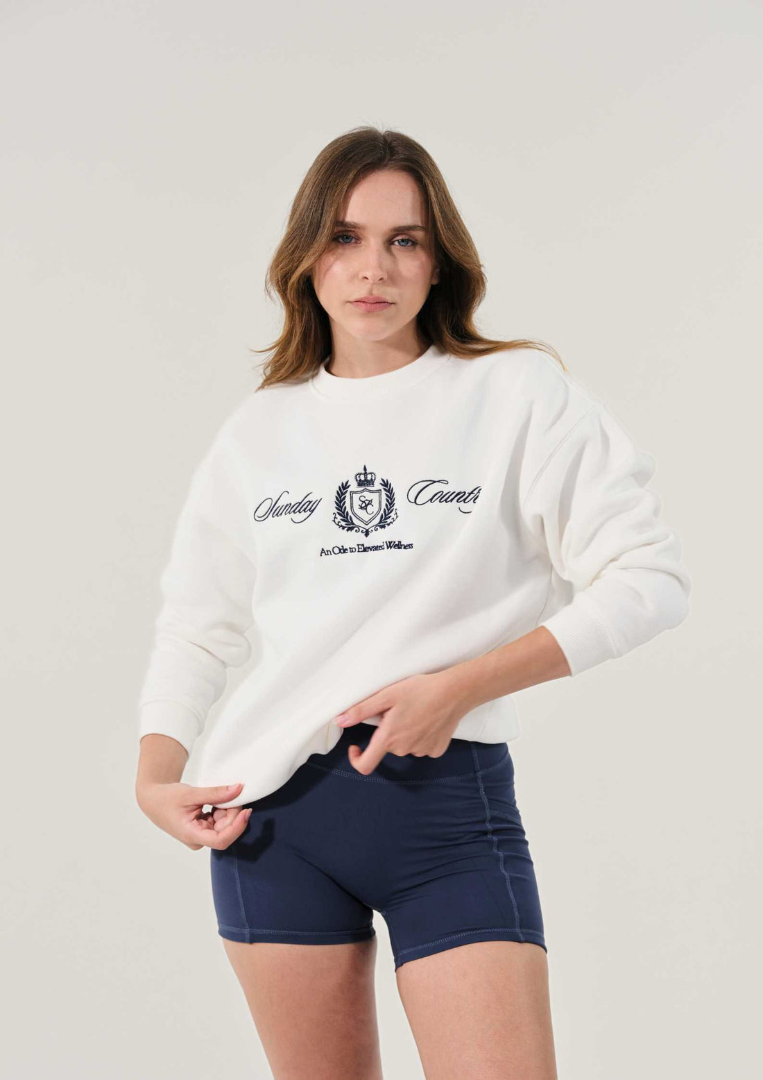 Sunday Country Club Crew Neck Sweater in Ivory