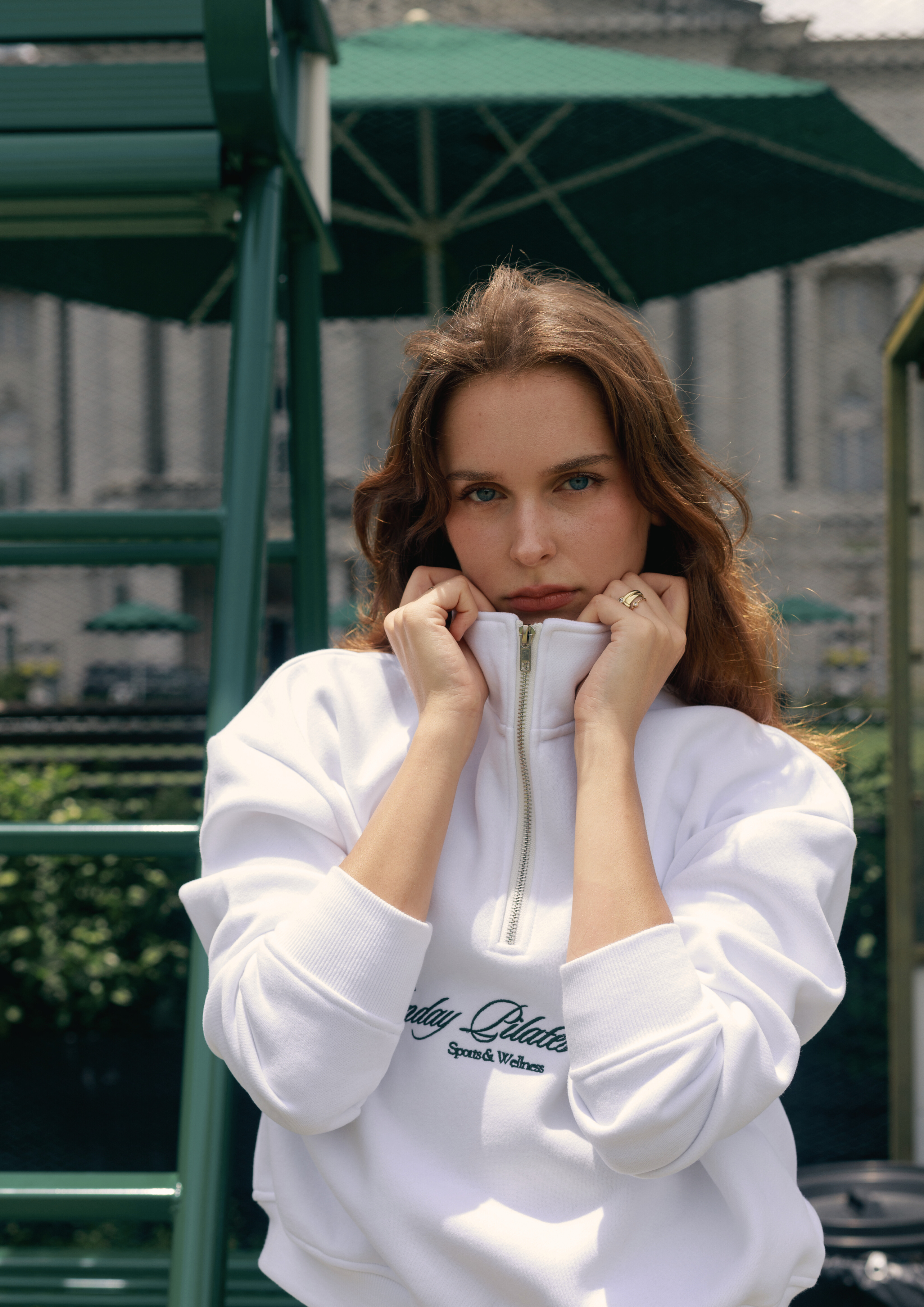 Half-Zip Sweater in Court White