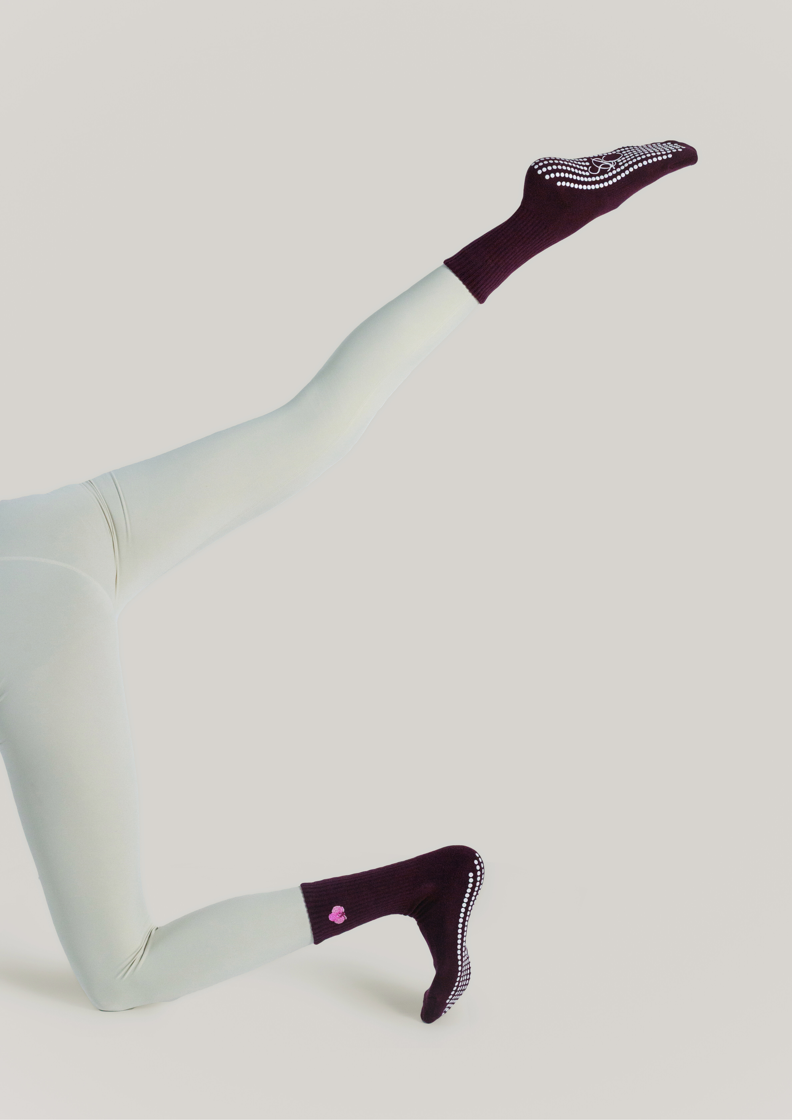 Pilates Grip Socks in Plum