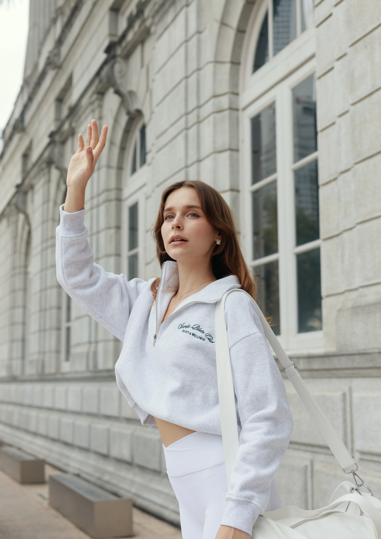 Half-Zip Sweater in Heather Grey