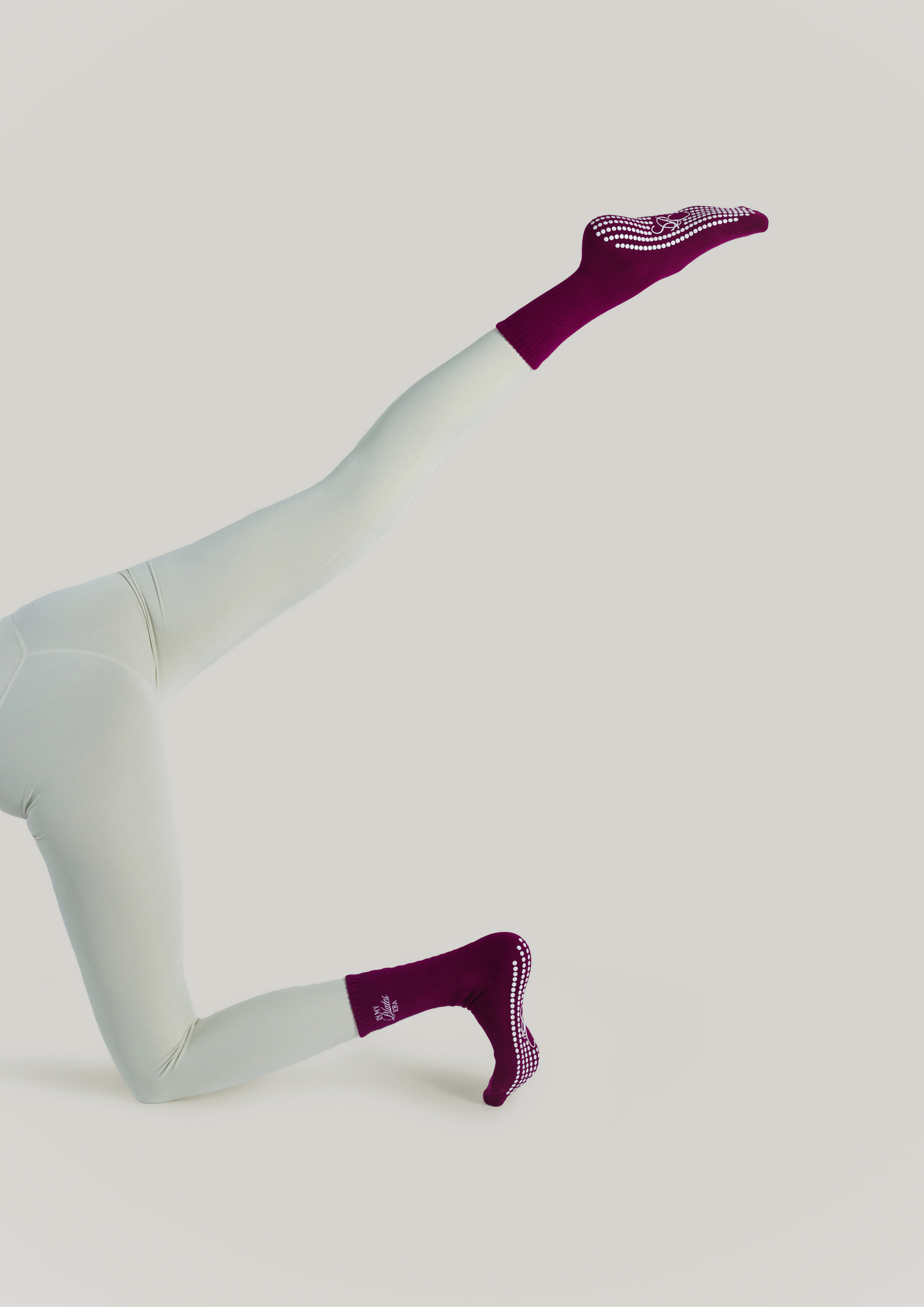 Pilates Grip Socks in Berry