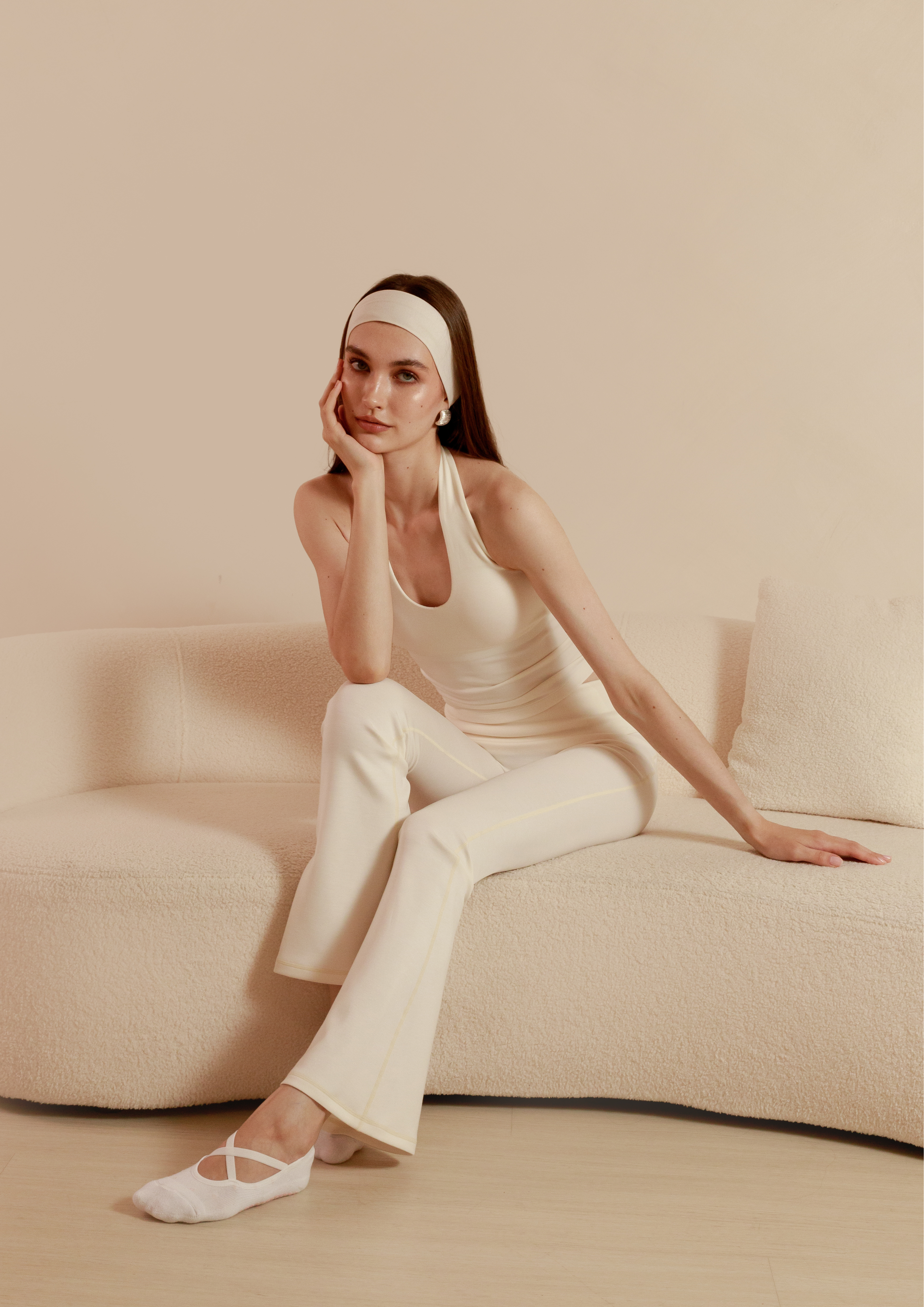 Soft Sculpt Halter Top in Vanilla