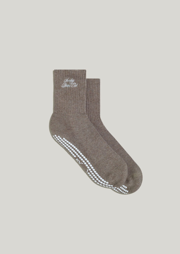 Double-Grip Pilates Grip Socks in Warm Suede