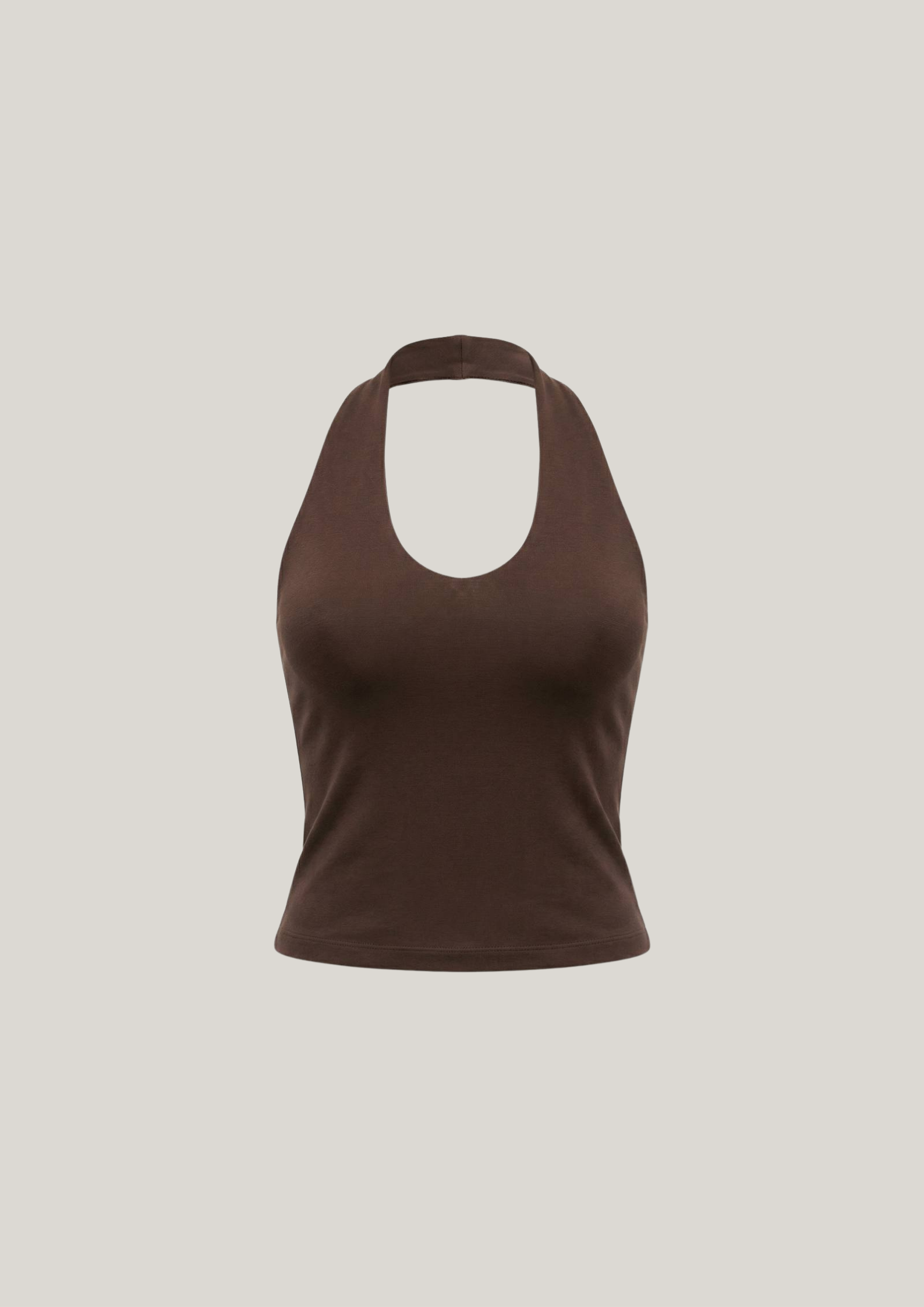 Soft Sculpt Halter Top in Chocolate