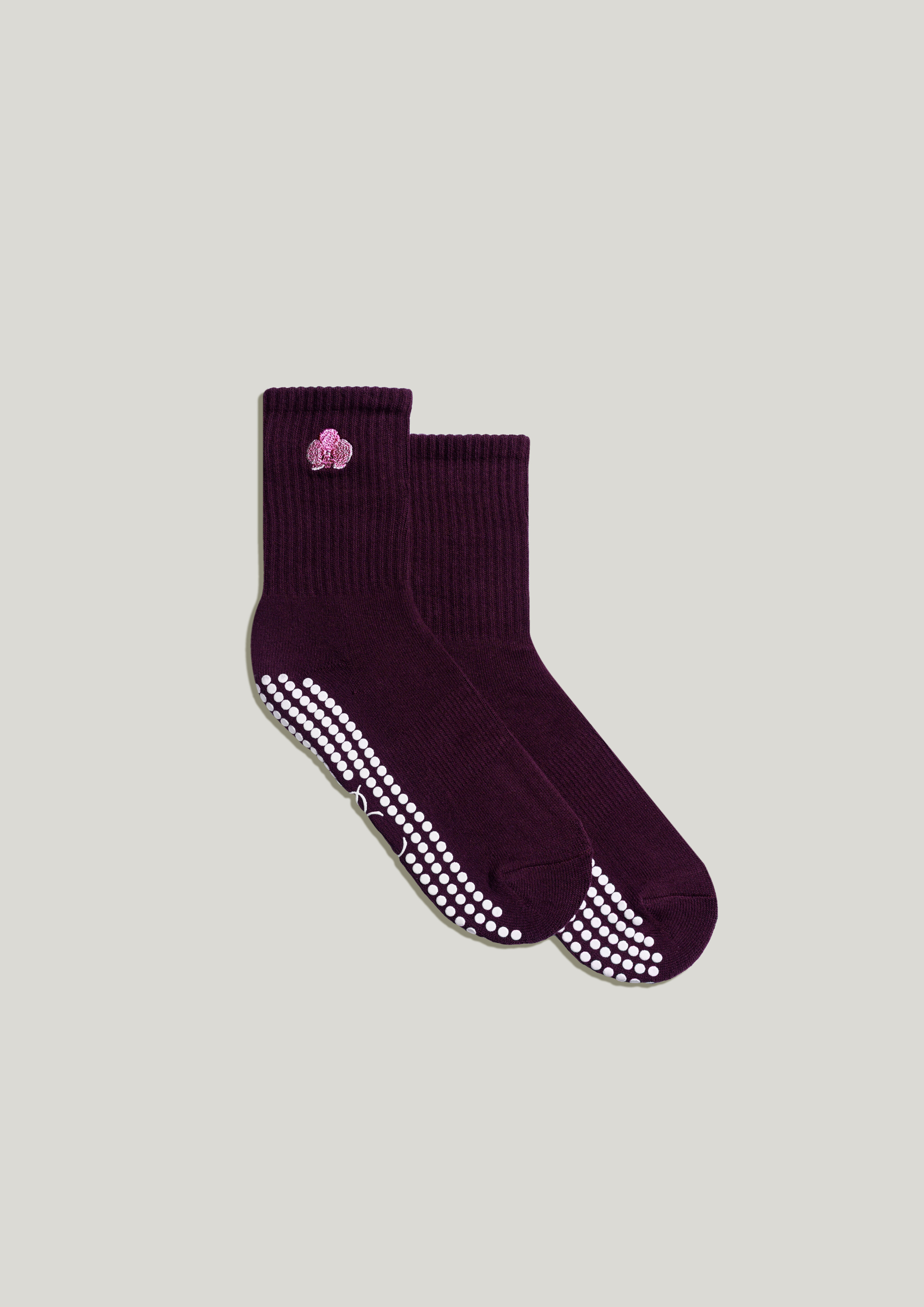 Pilates Grip Socks in Plum