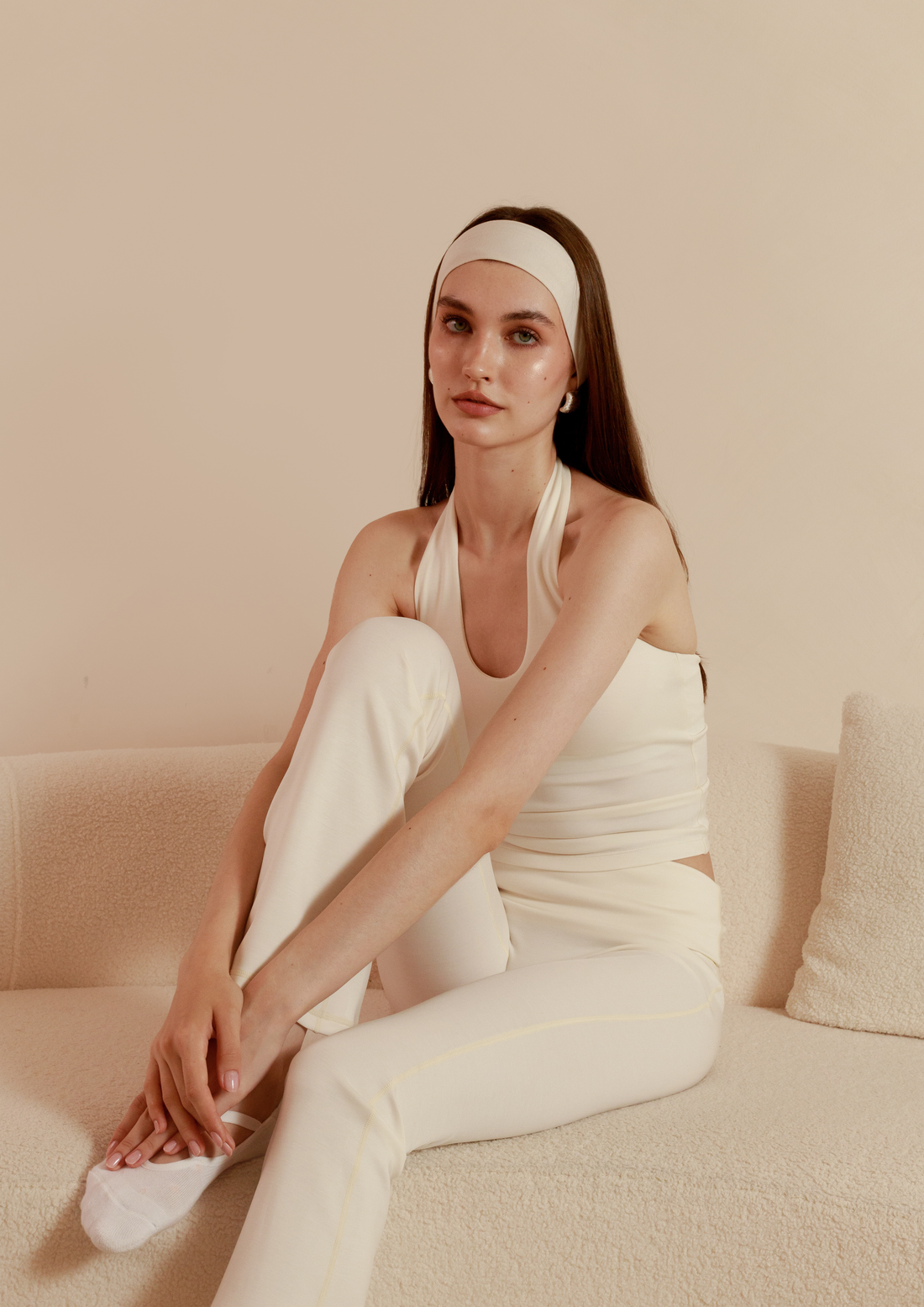 Soft Sculpt Halter Top in Vanilla