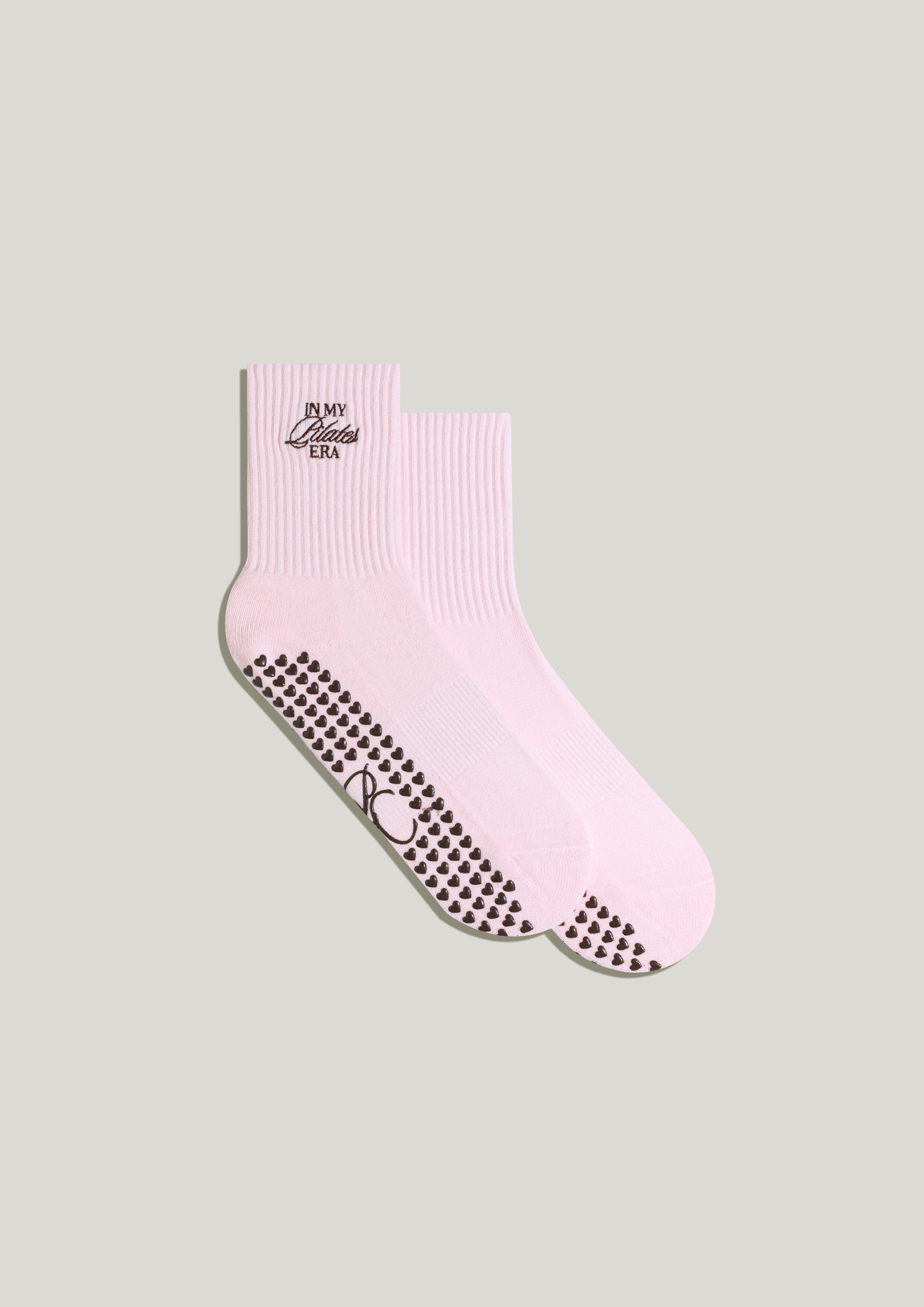 Pilates Grip Socks in Strawberry Milk