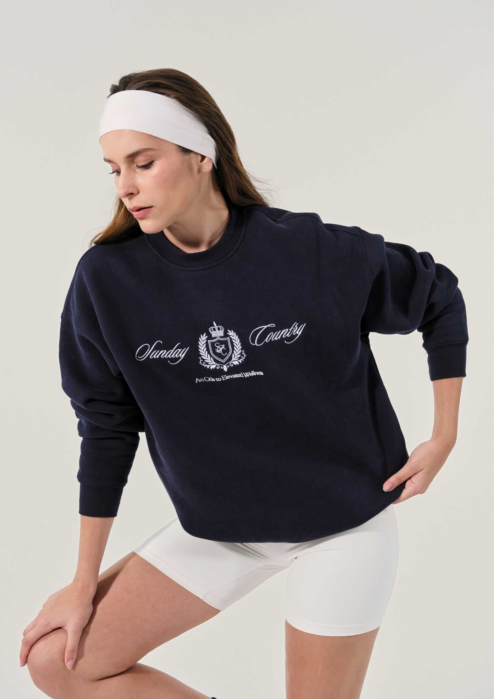 Sunday Country Club Crew Neck Sweater in Oxford