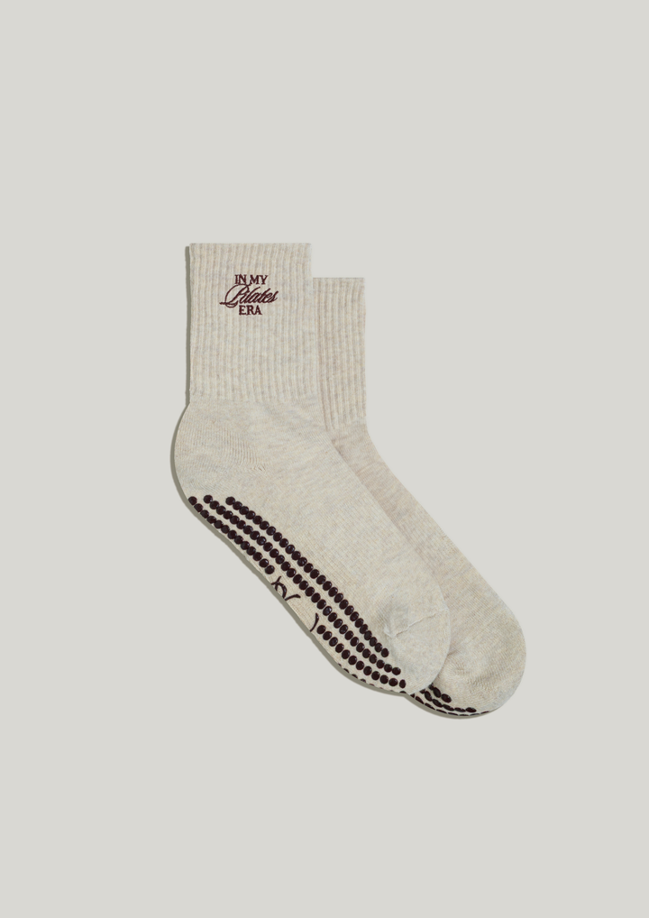 Double-Grip Pilates Grip Socks in Crème