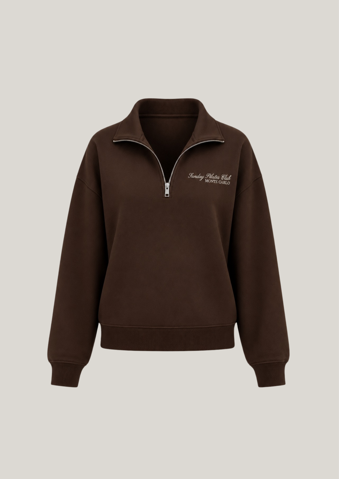 Monte Carlo 100% Cotton Half-Zip Sweater in Bourbon