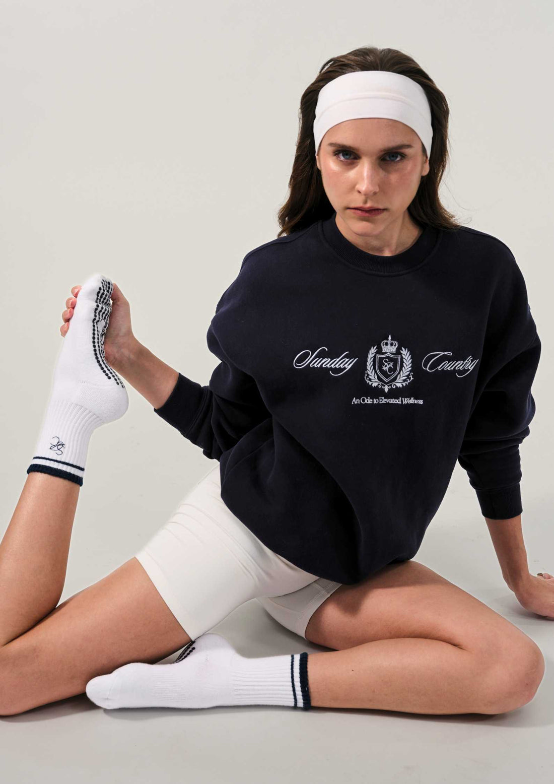 Sunday Country Club Crew Neck Sweater in Oxford
