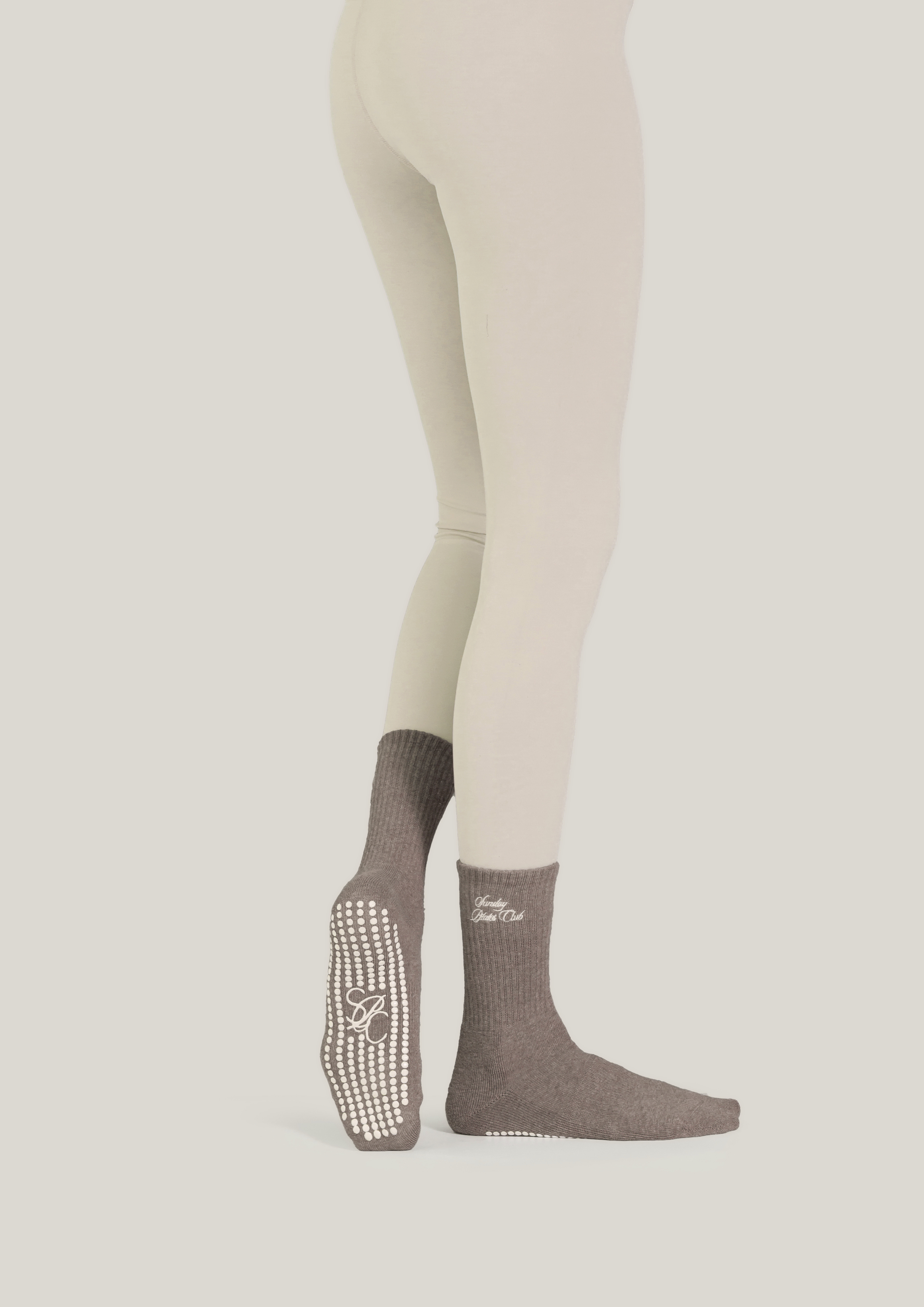 Double-Grip Pilates Grip Socks in Warm Suede