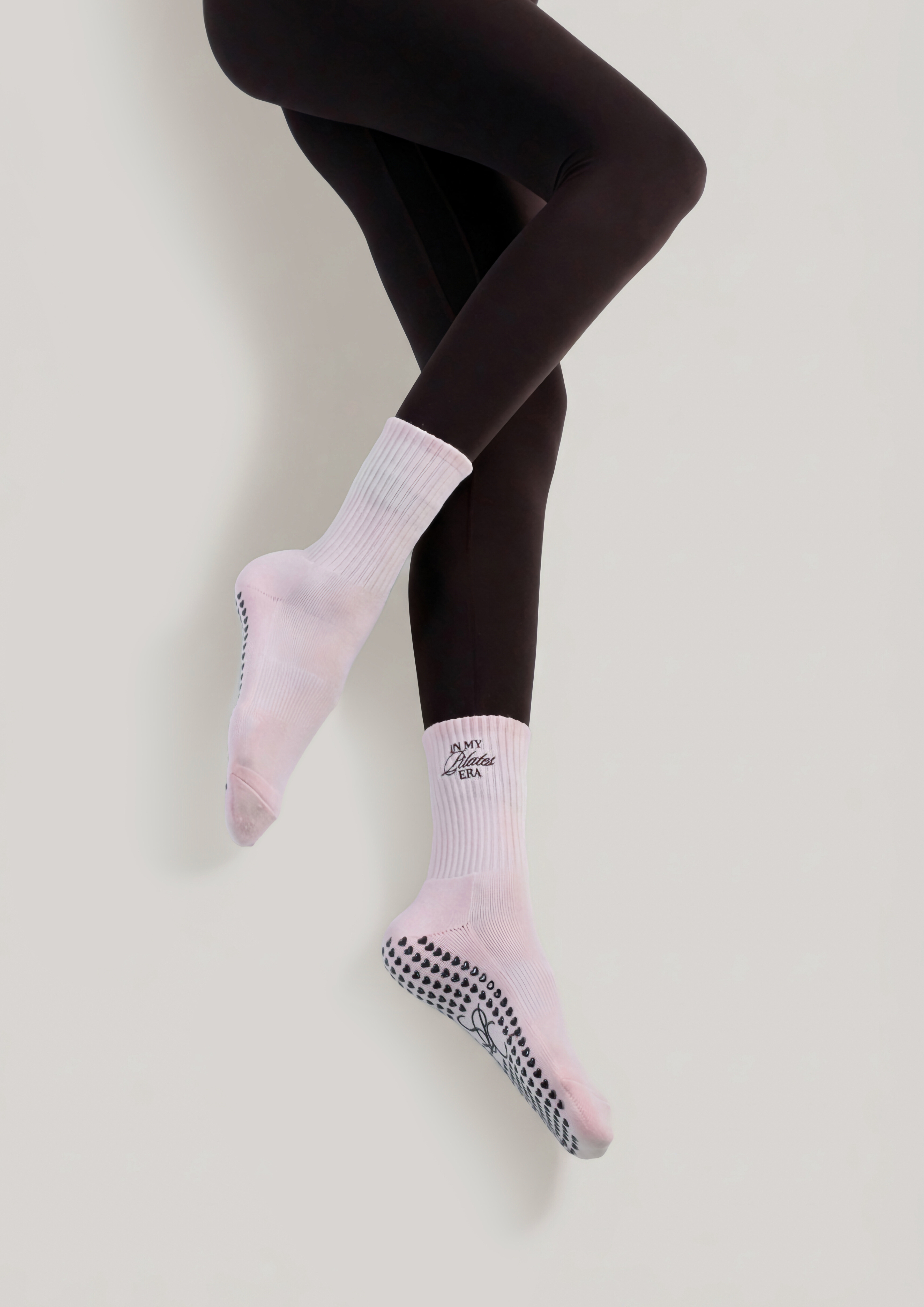 Pilates Grip Socks in Strawberry Milk