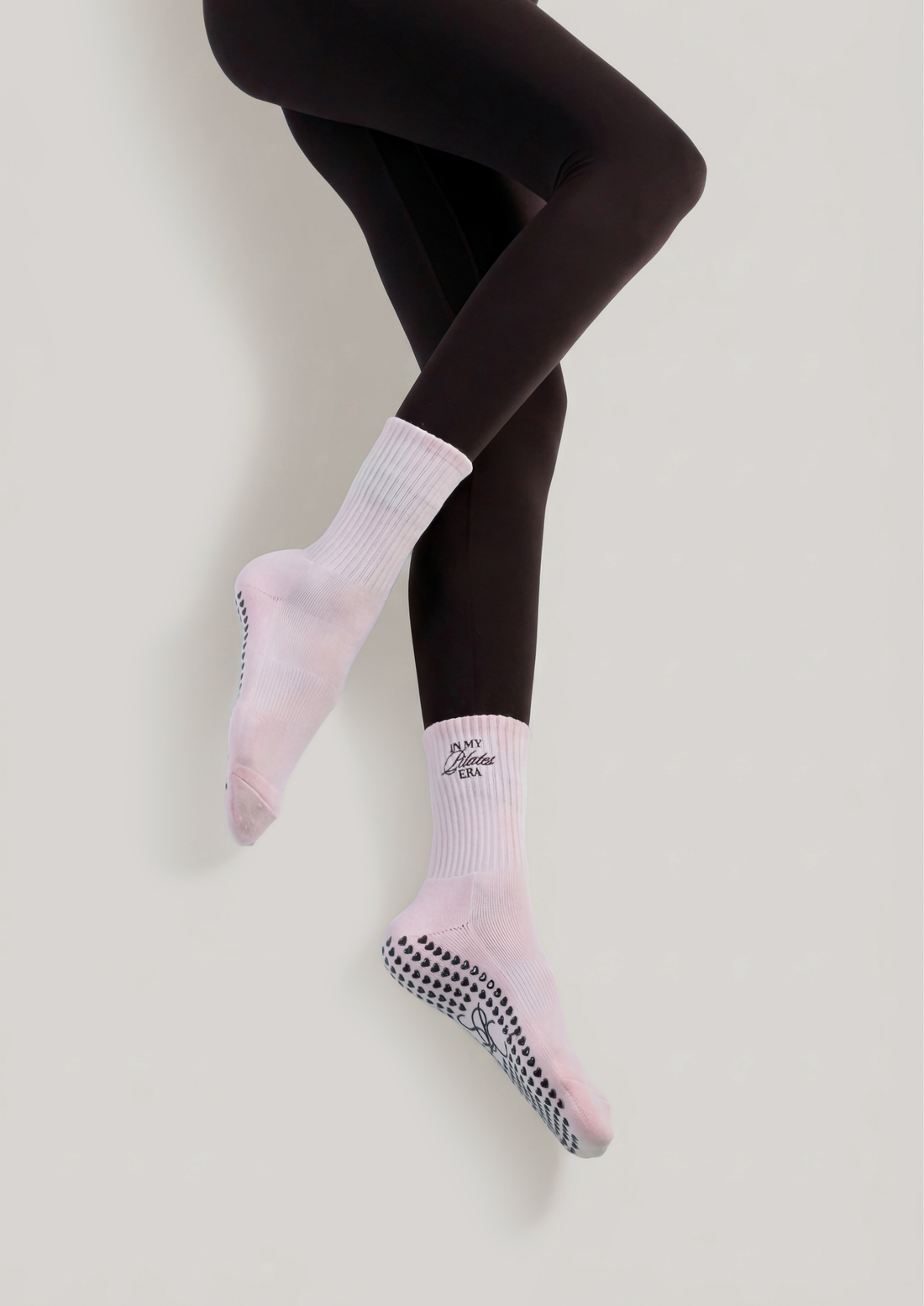 Pilates Grip Socks in Strawberry Milk