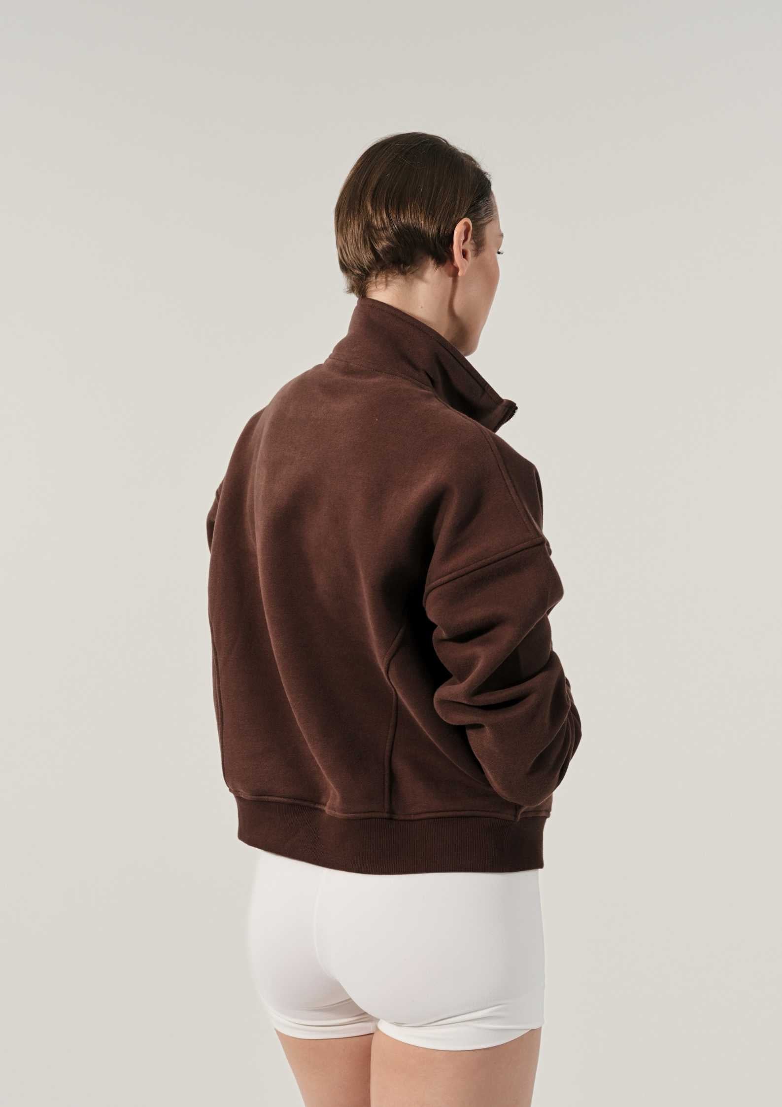 Sunday Country Club Half-Zip Sweater in Mahogany