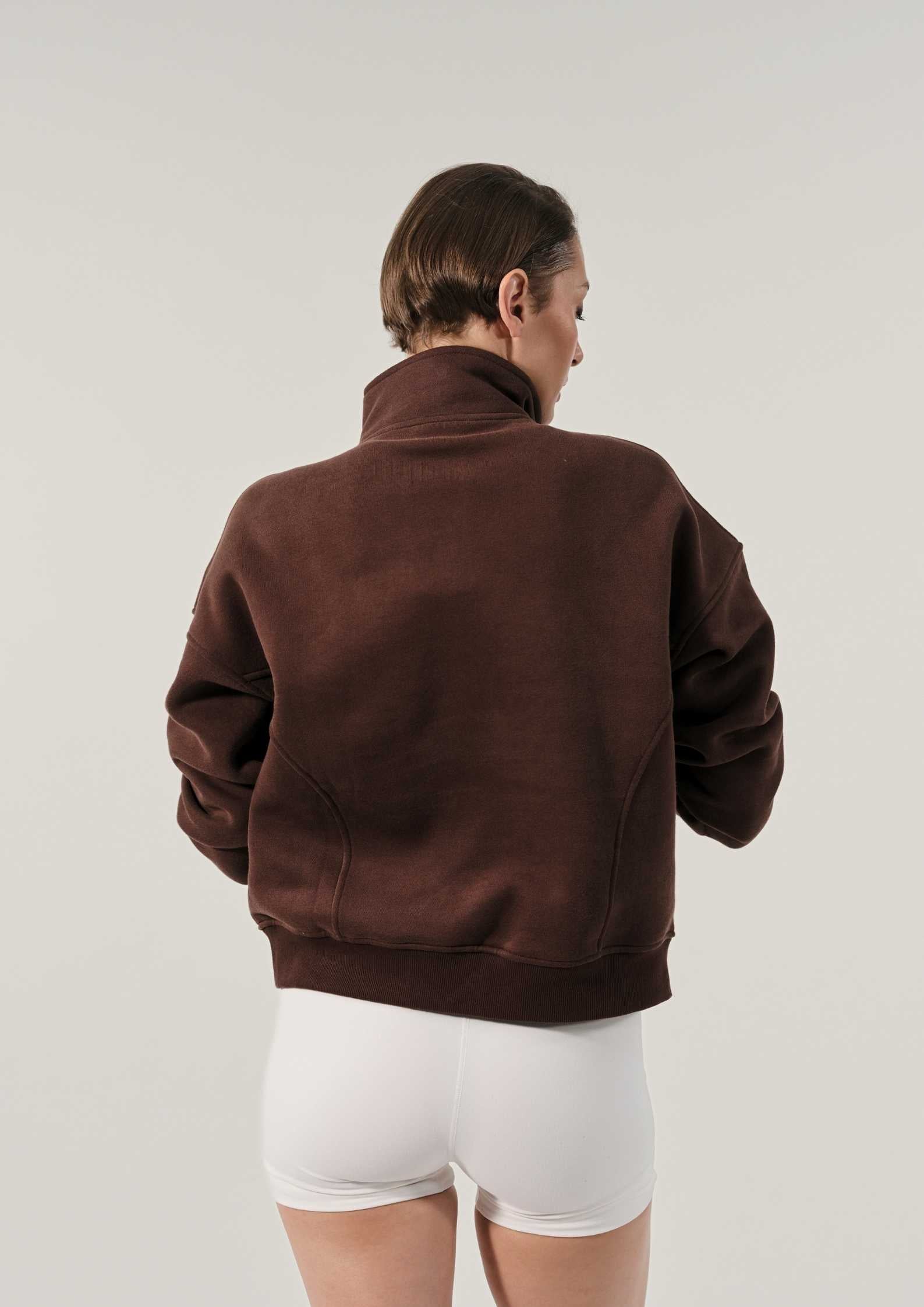 Sunday Country Club Half-Zip Sweater in Mahogany