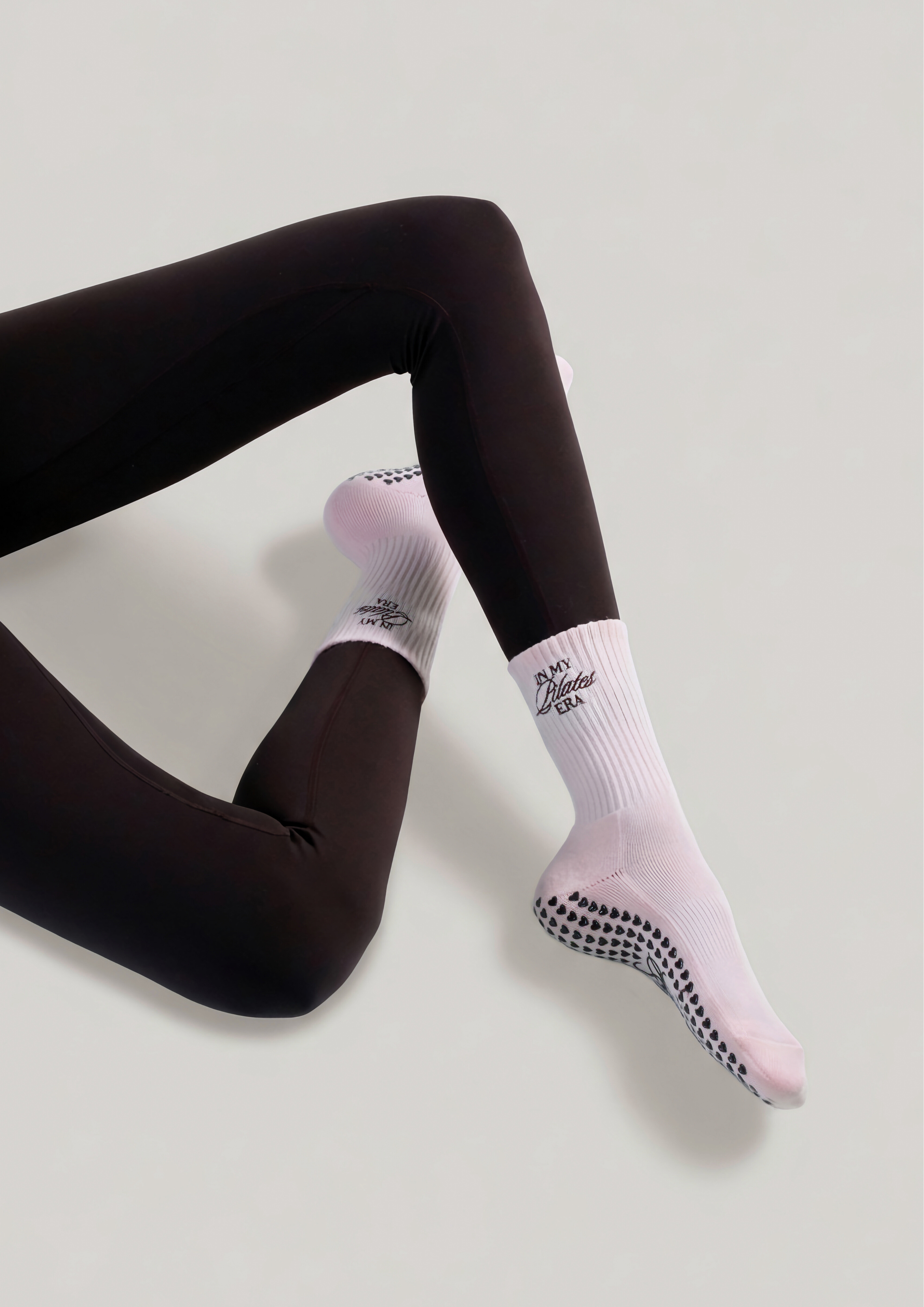 Pilates Grip Socks in Strawberry Milk