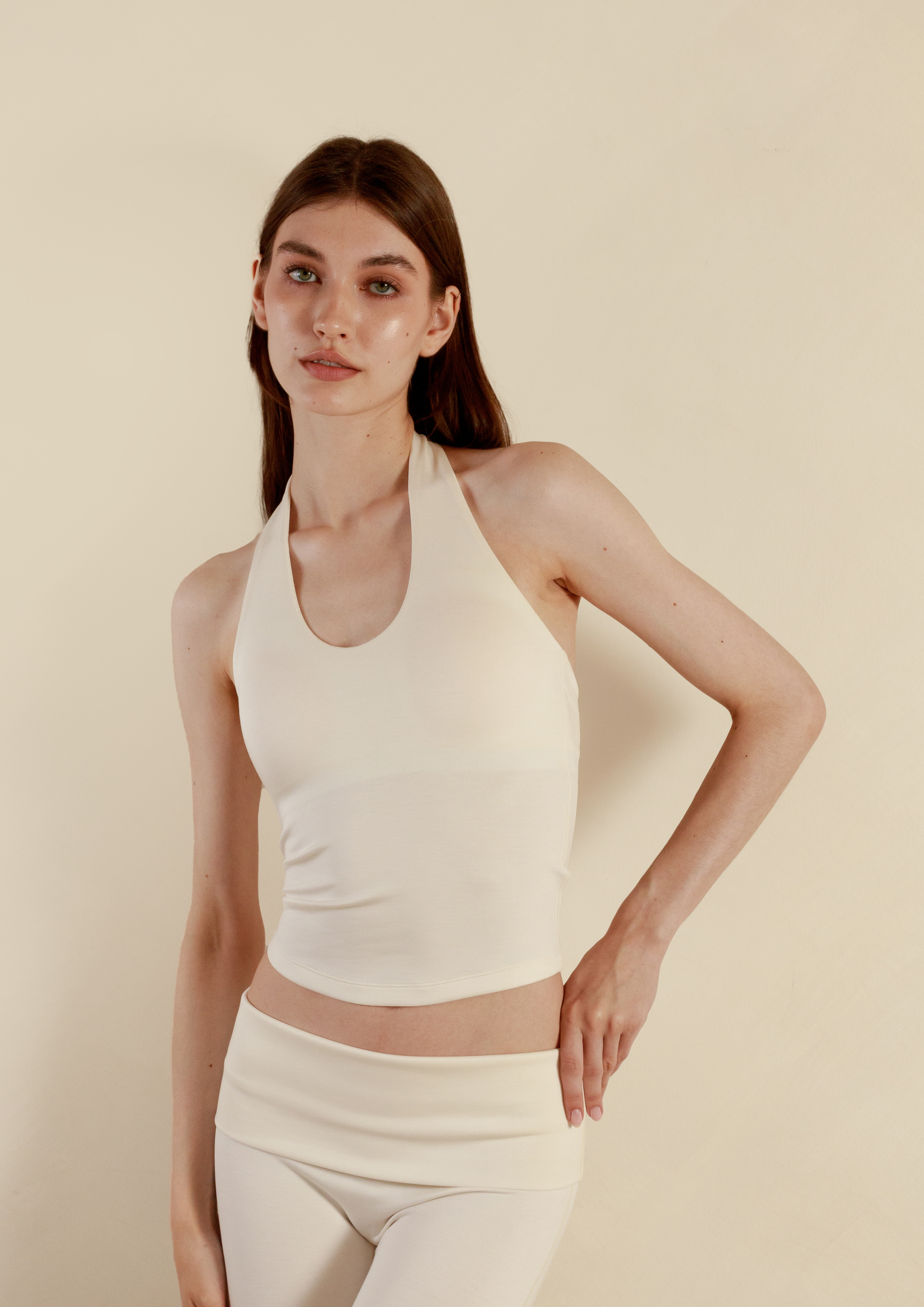 Soft Sculpt Halter Top in Vanilla