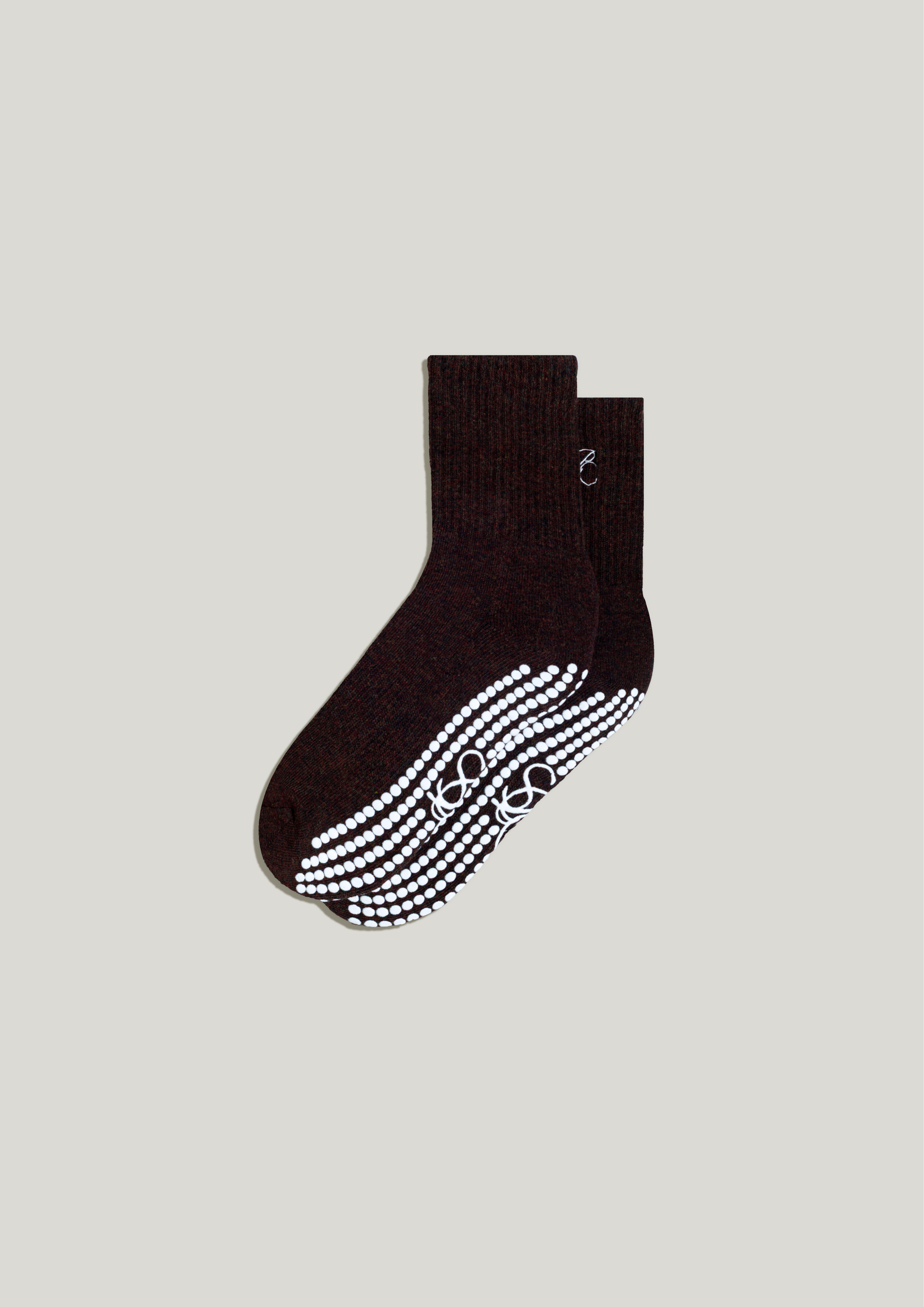 Double-Grip Pilates Grip Socks in Deep Truffle