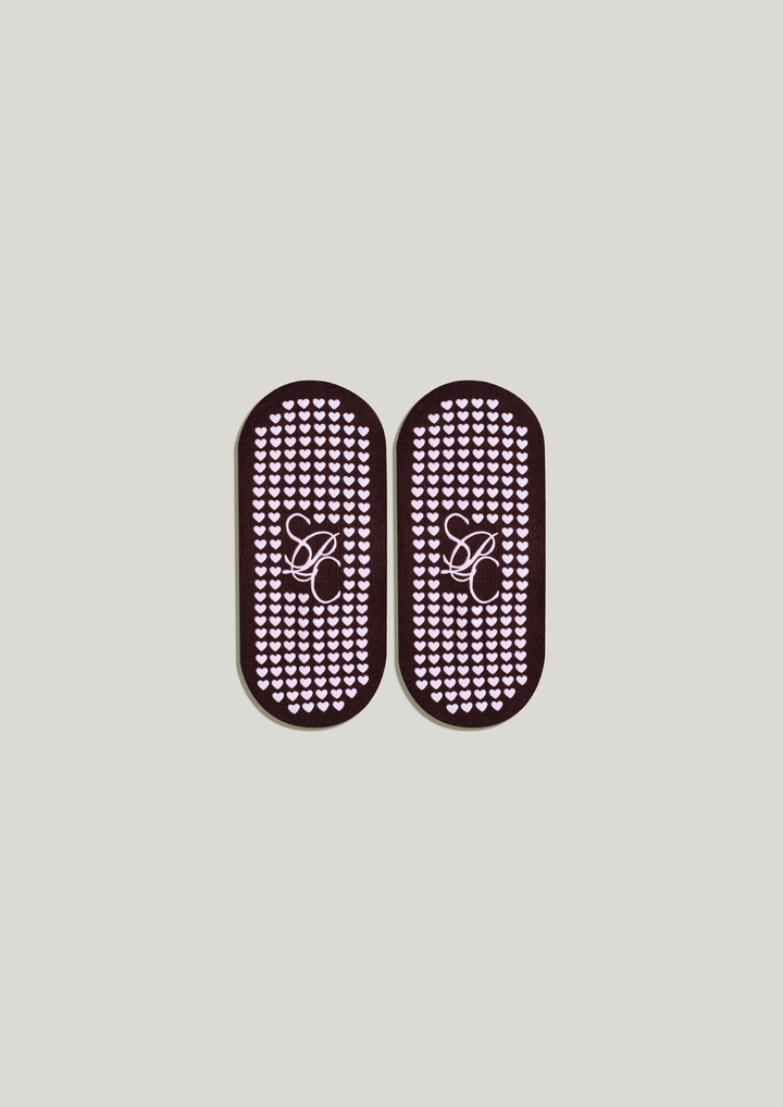 Pilates Ballet Grip Socks in Chocolate