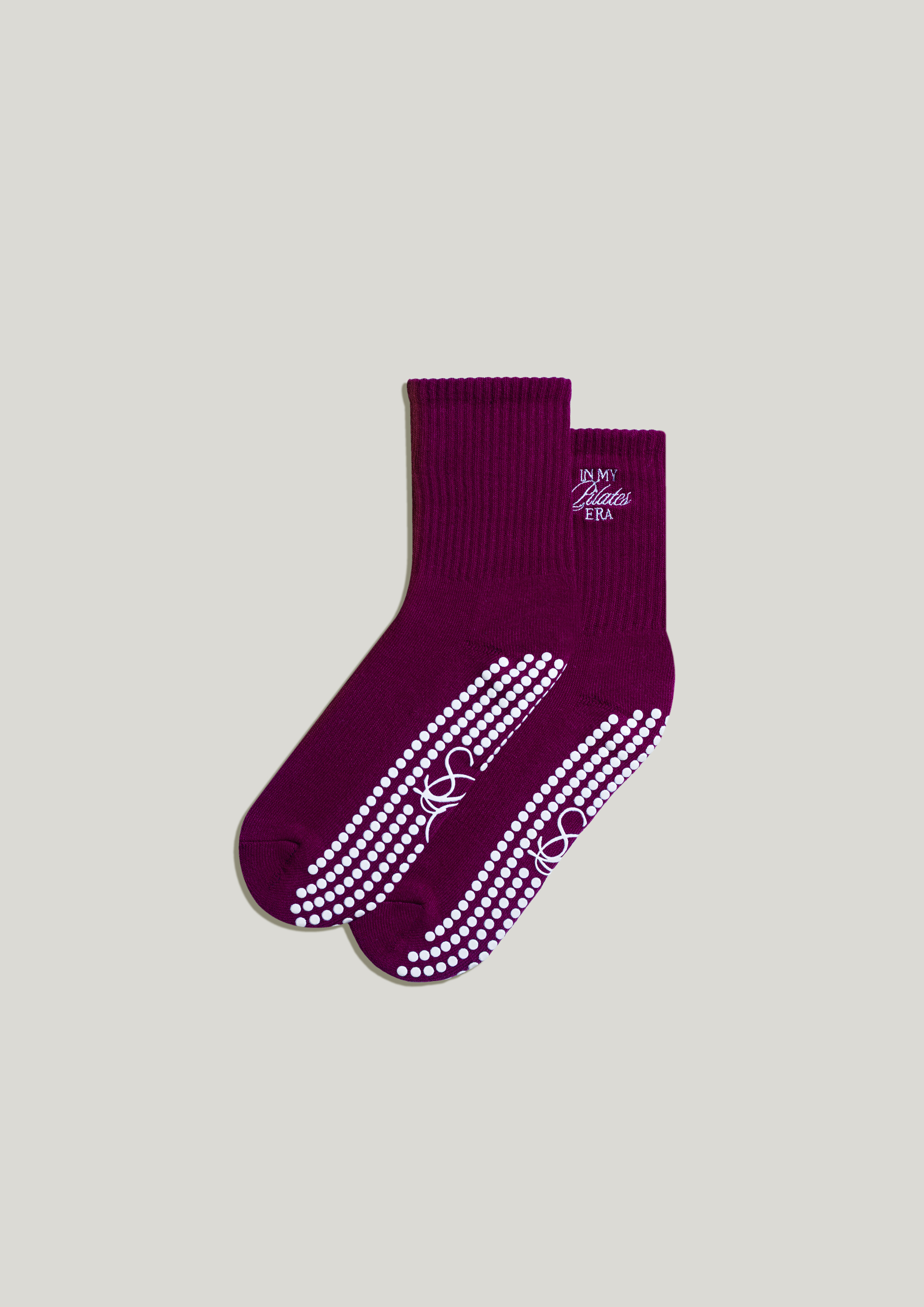 Pilates Grip Socks in Berry