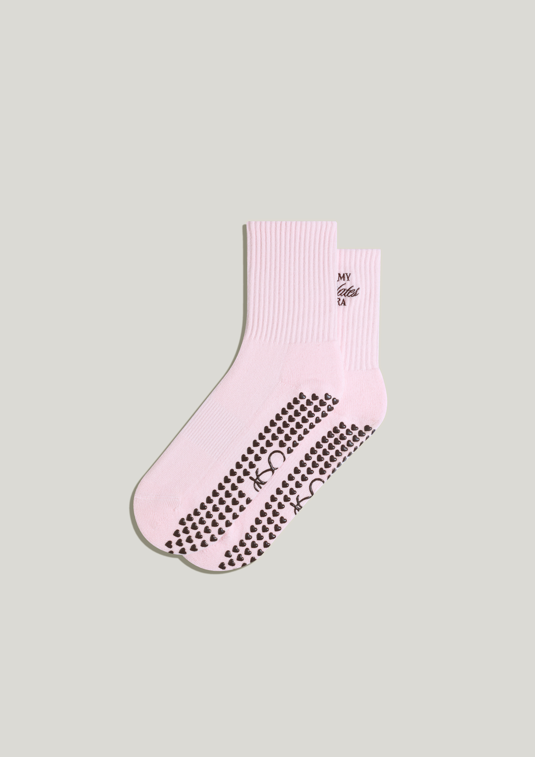 Pilates Grip Socks in Strawberry Milk