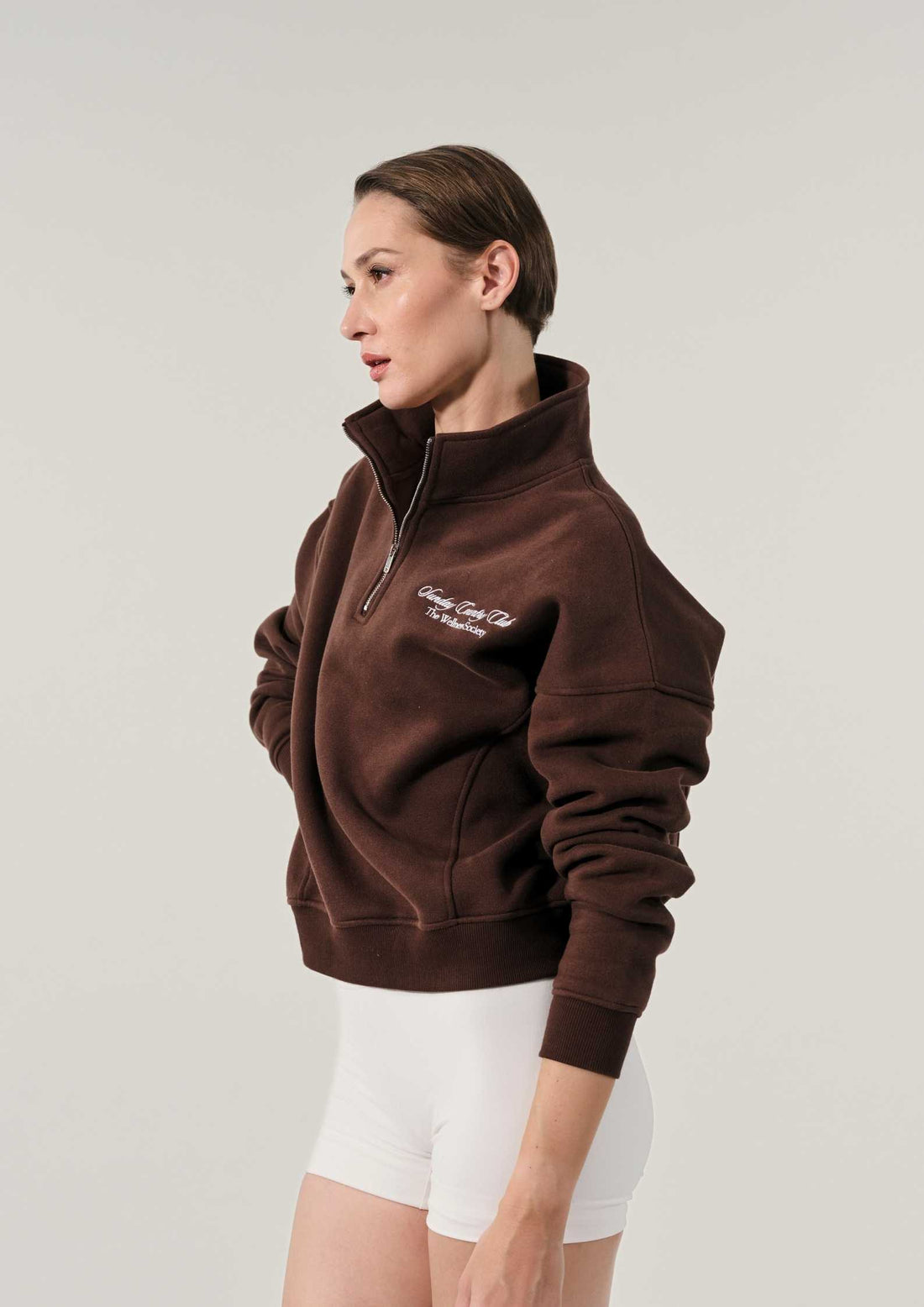 Sunday Country Club Half-Zip Sweater in Mahogany