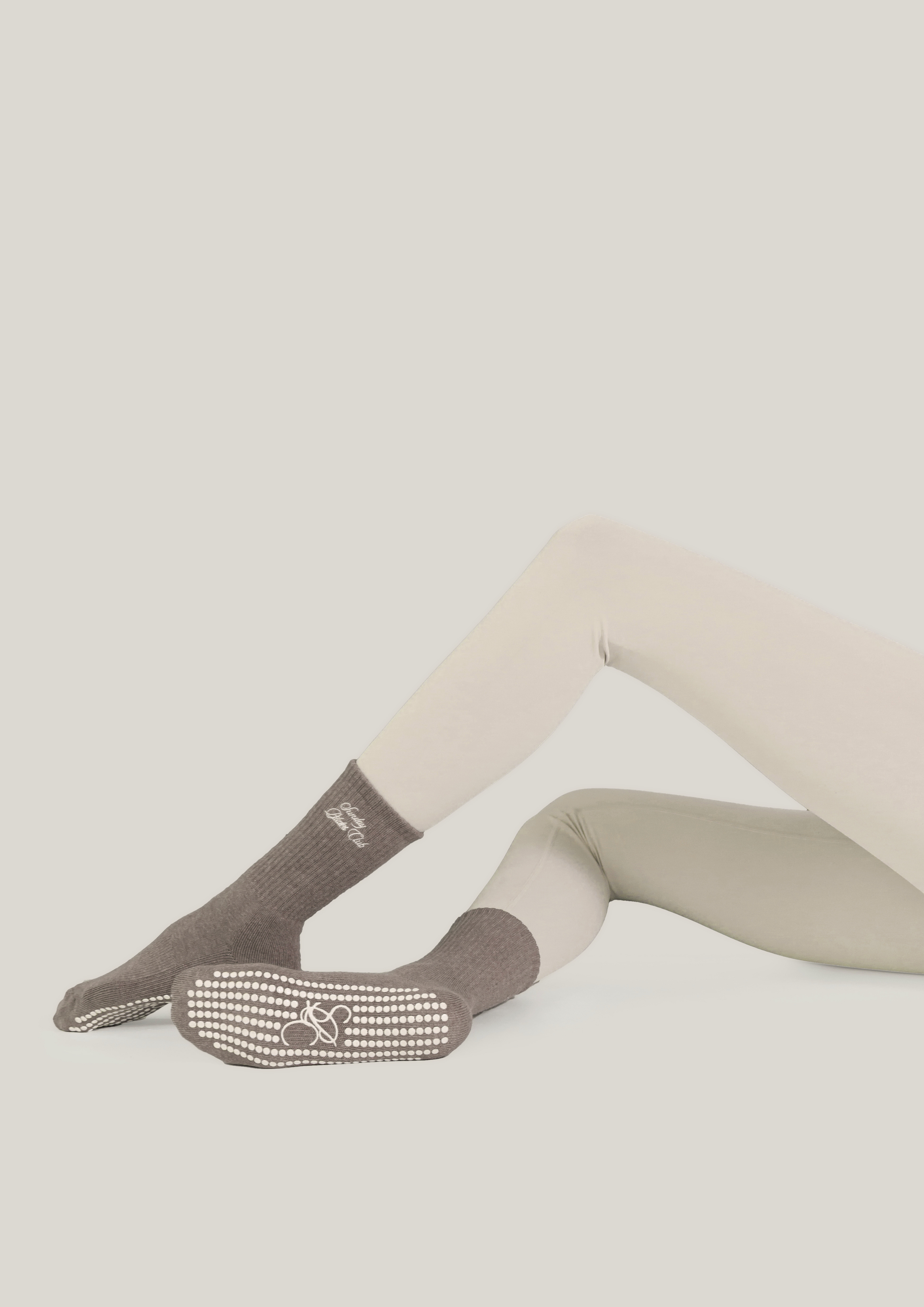 Double-Grip Pilates Grip Socks in Warm Suede