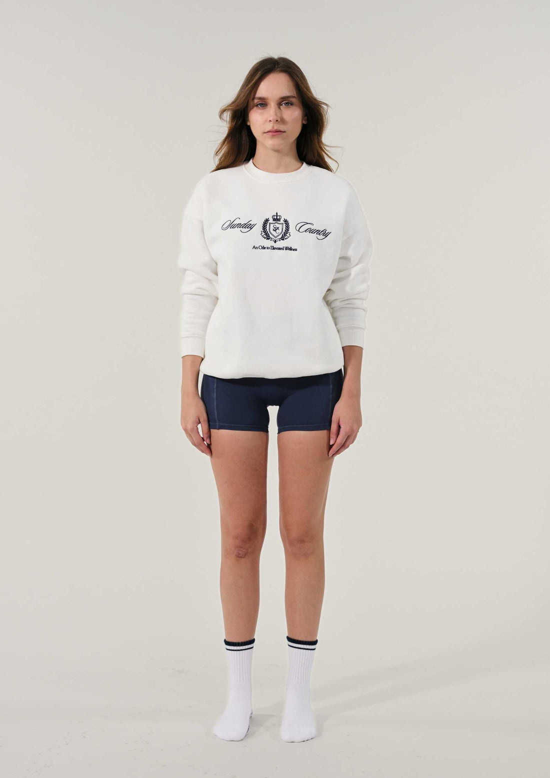 Sunday Country Club Crew Neck Sweater in Ivory