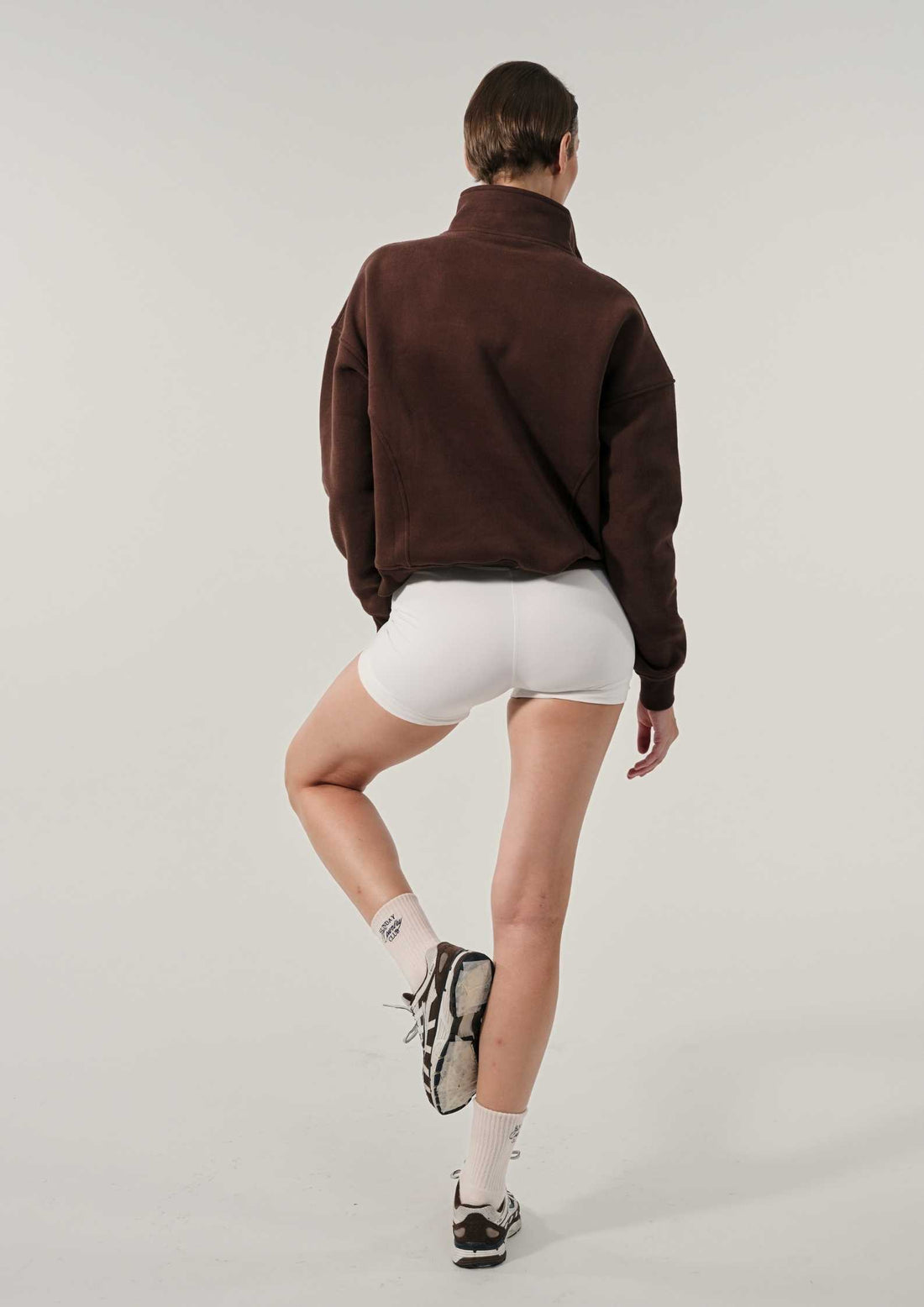 Sunday Country Club Half-Zip Sweater in Mahogany