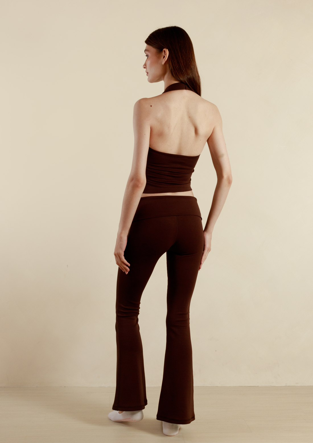 Soft Sculpt Halter Top in Chocolate