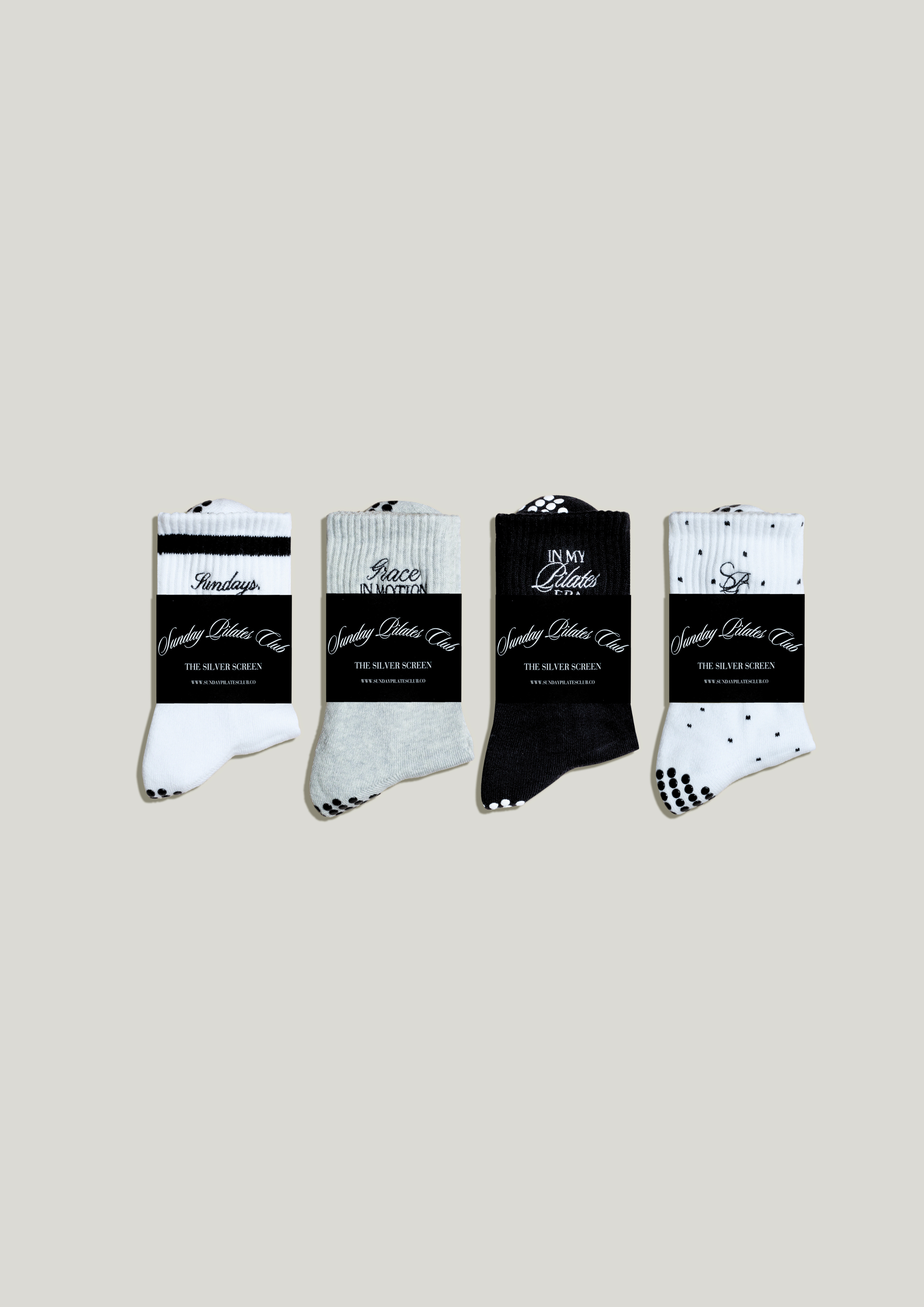 The Silver Screen Pilates Grip Socks Bundle Set