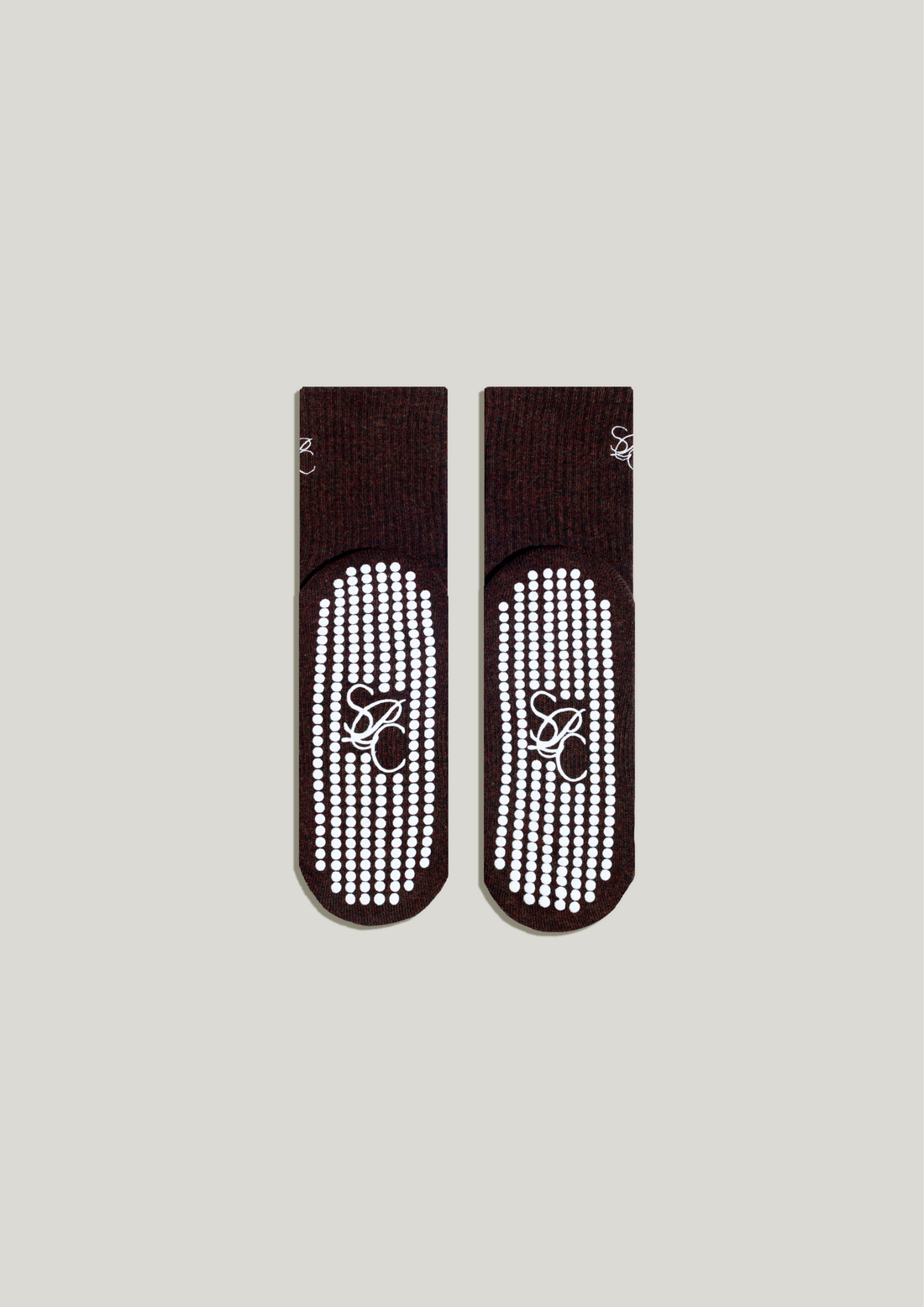 Double-Grip Pilates Grip Socks in Deep Truffle