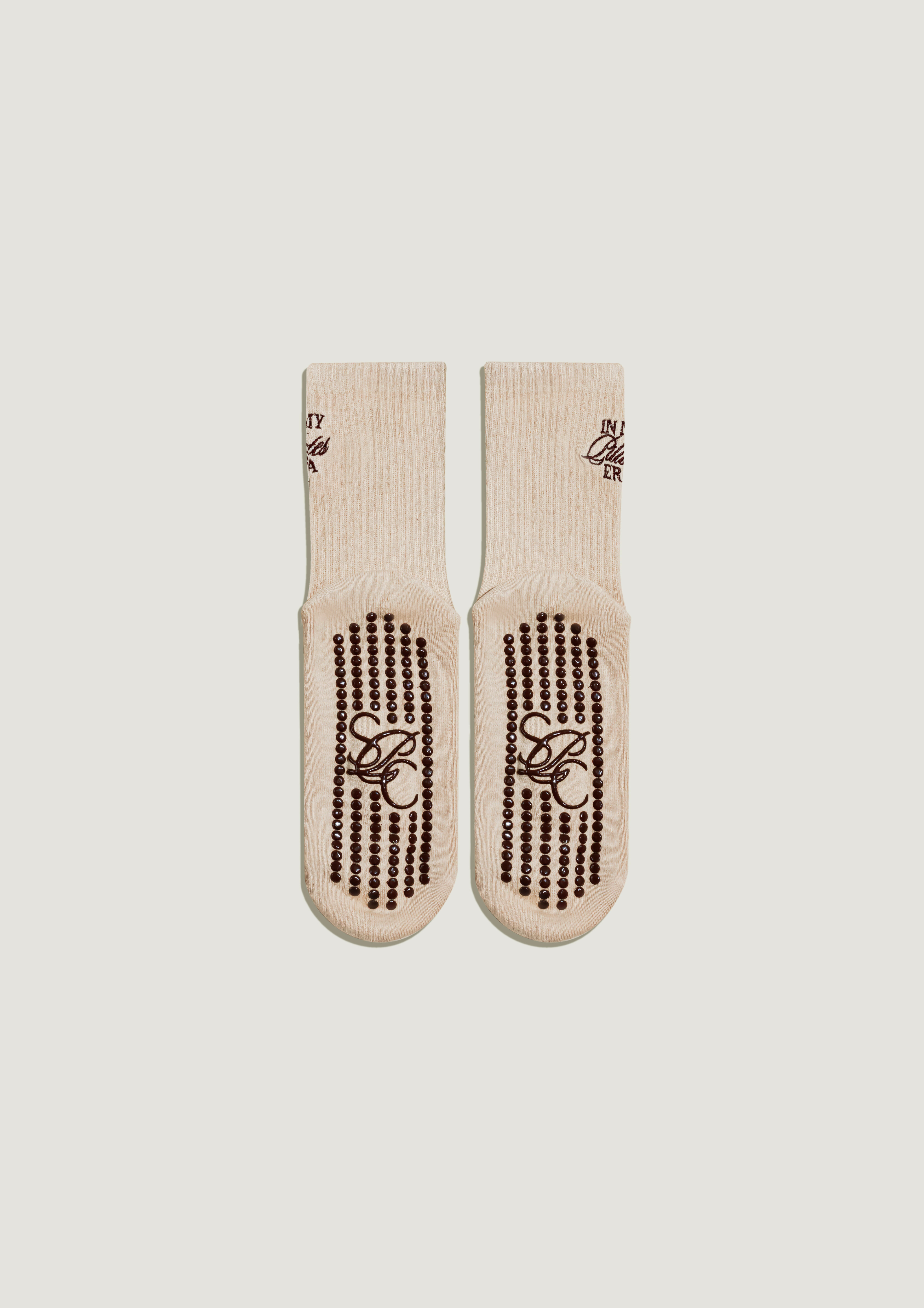 Pilates Grip Socks in Ecru