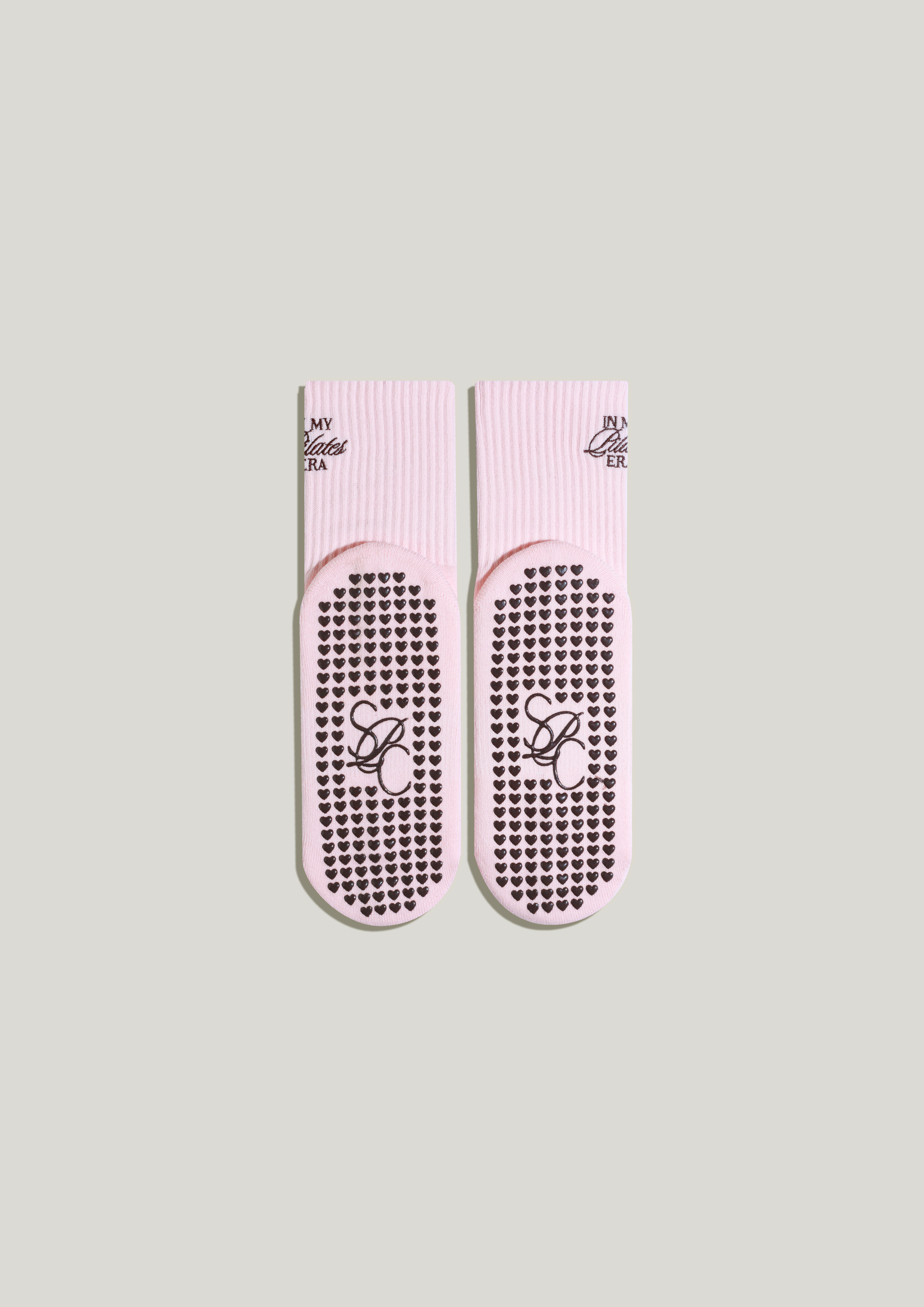 Pilates Grip Socks in Strawberry Milk