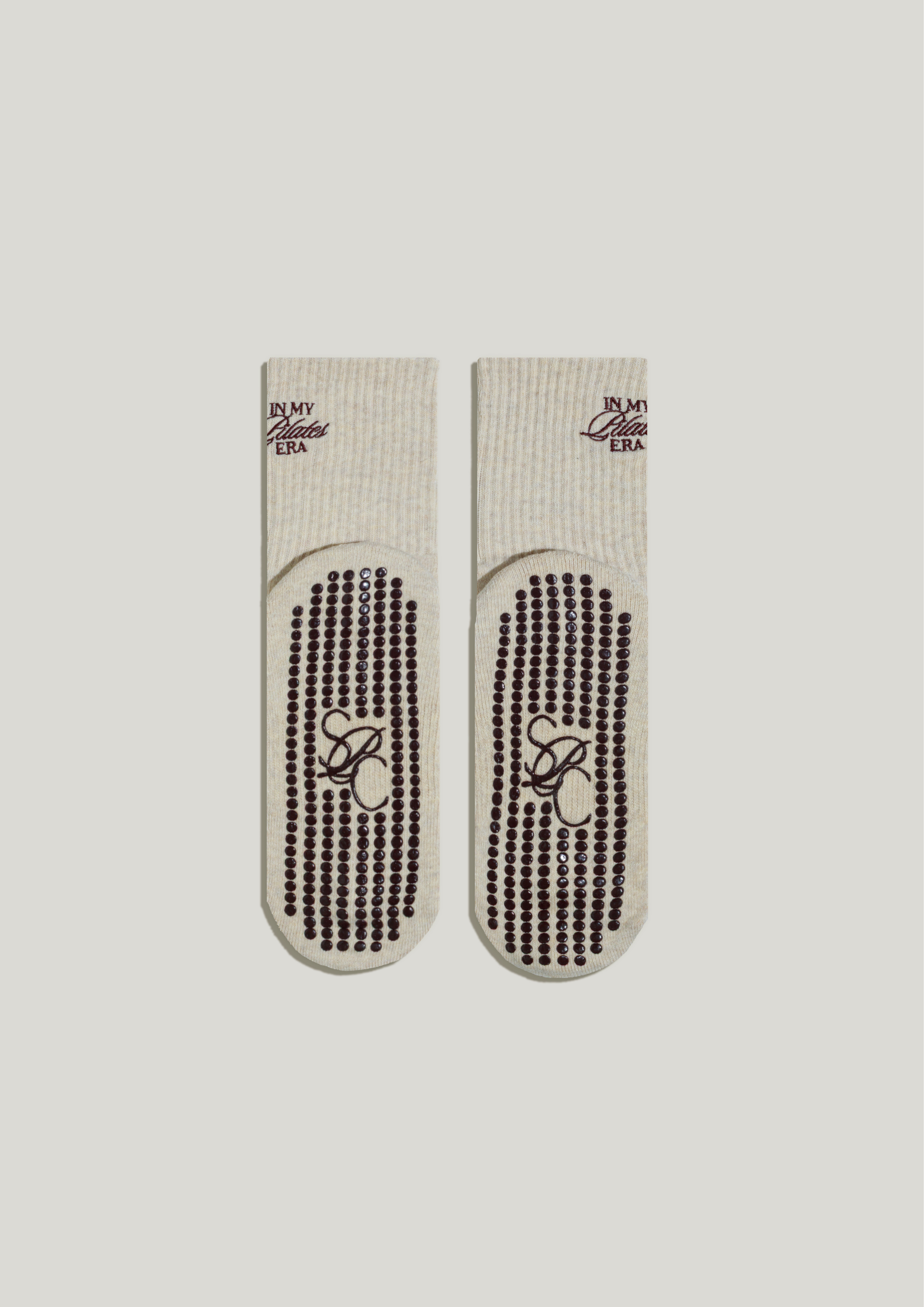 Double-Grip Pilates Grip Socks in Crème