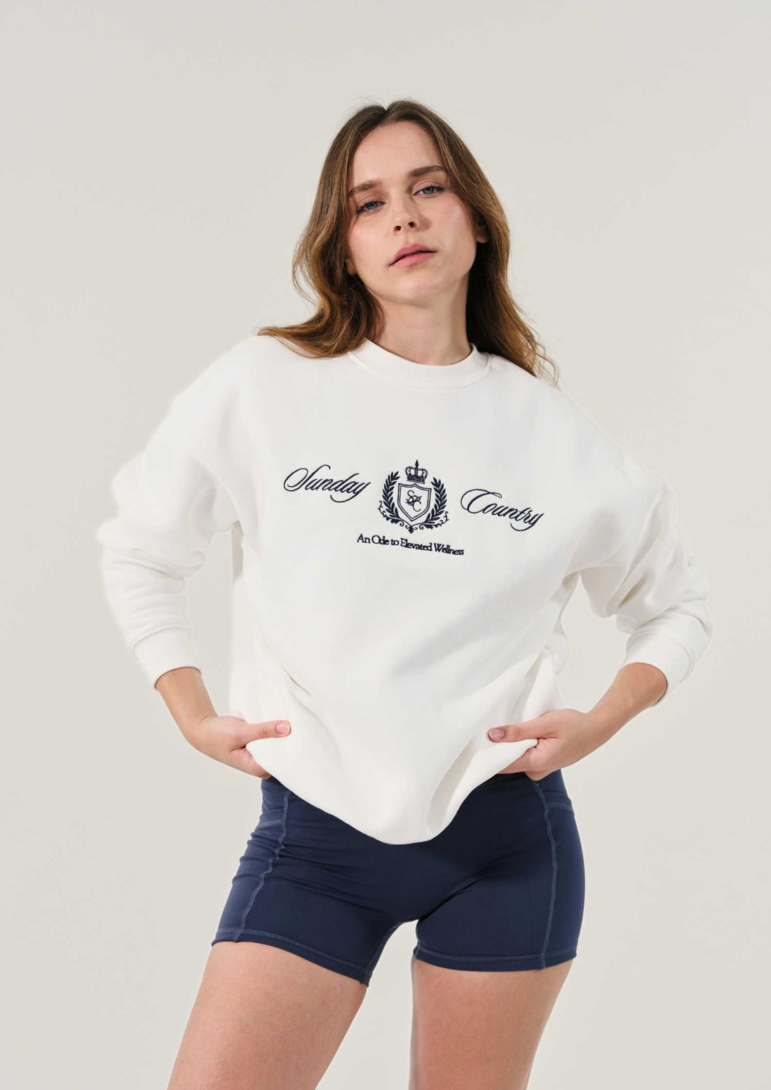 Sunday Country Club Crew Neck Sweater in Ivory