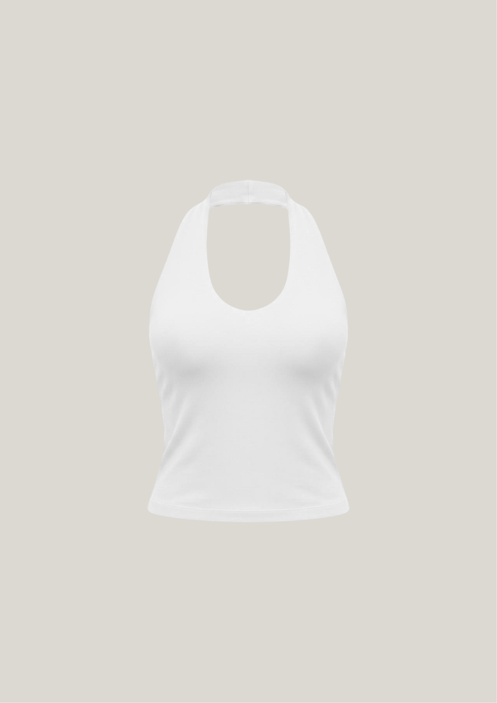 Soft Sculpt Halter Top in Vanilla