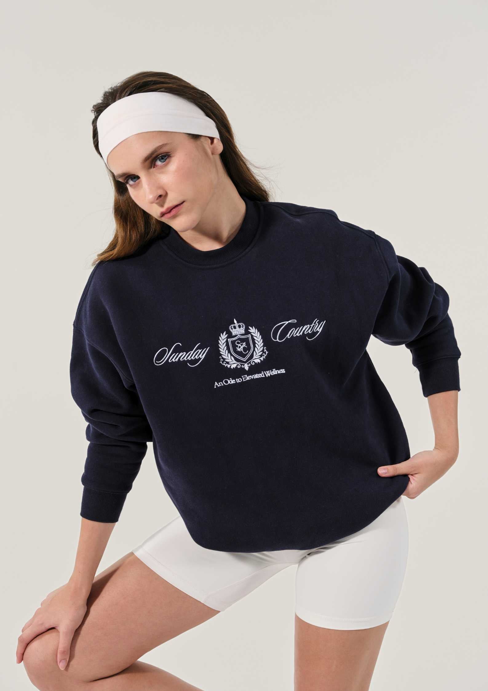 Sunday Country Club Crew Neck Sweater in Oxford