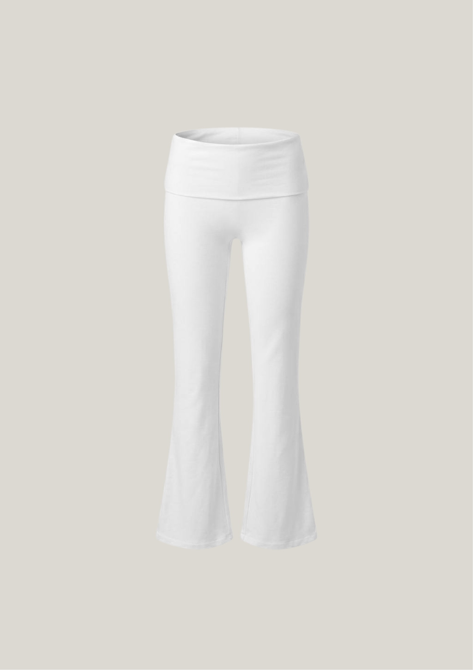 Soft Sculpt Fold Over Flare Pants in Vanilla