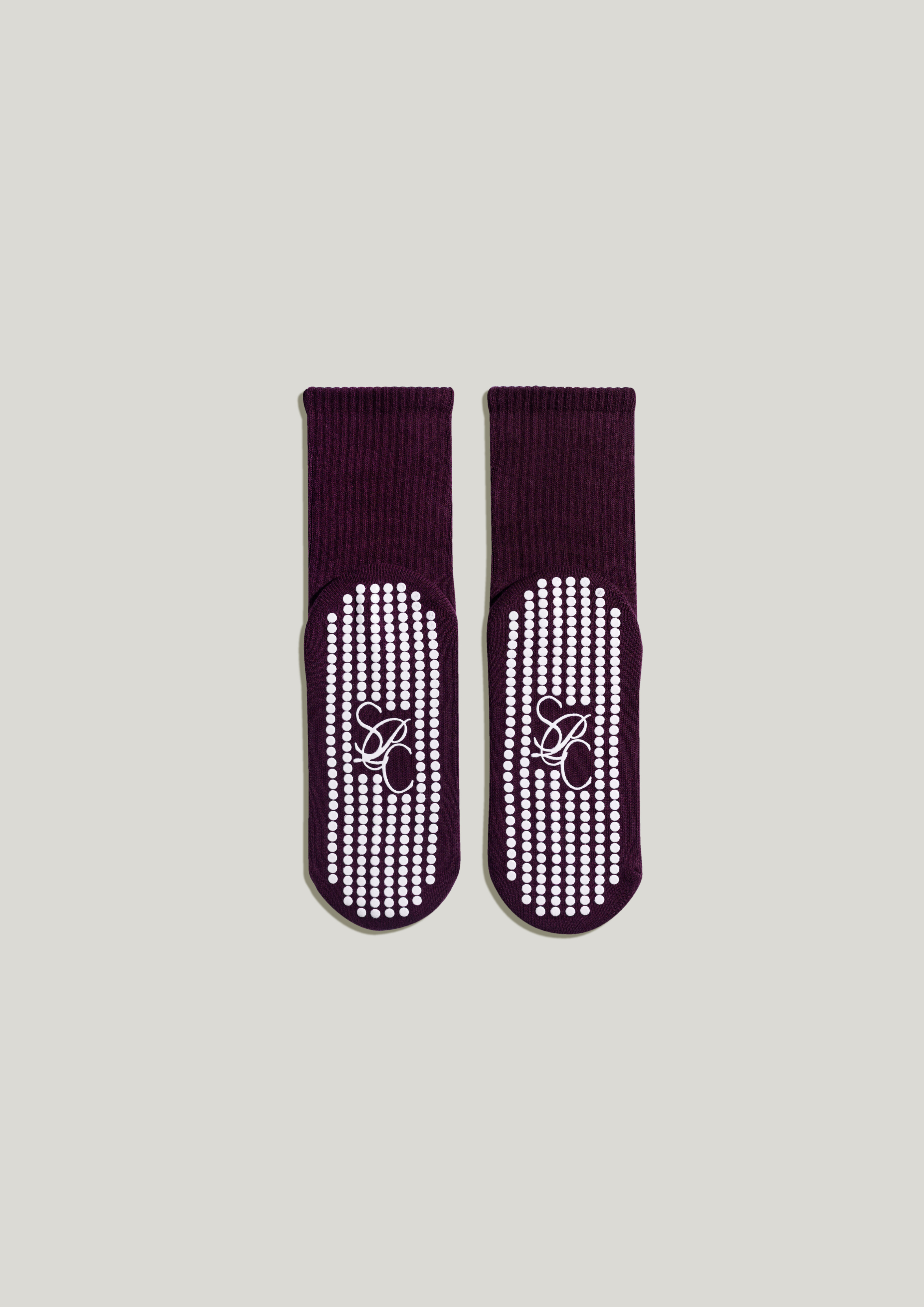 Pilates Grip Socks in Plum