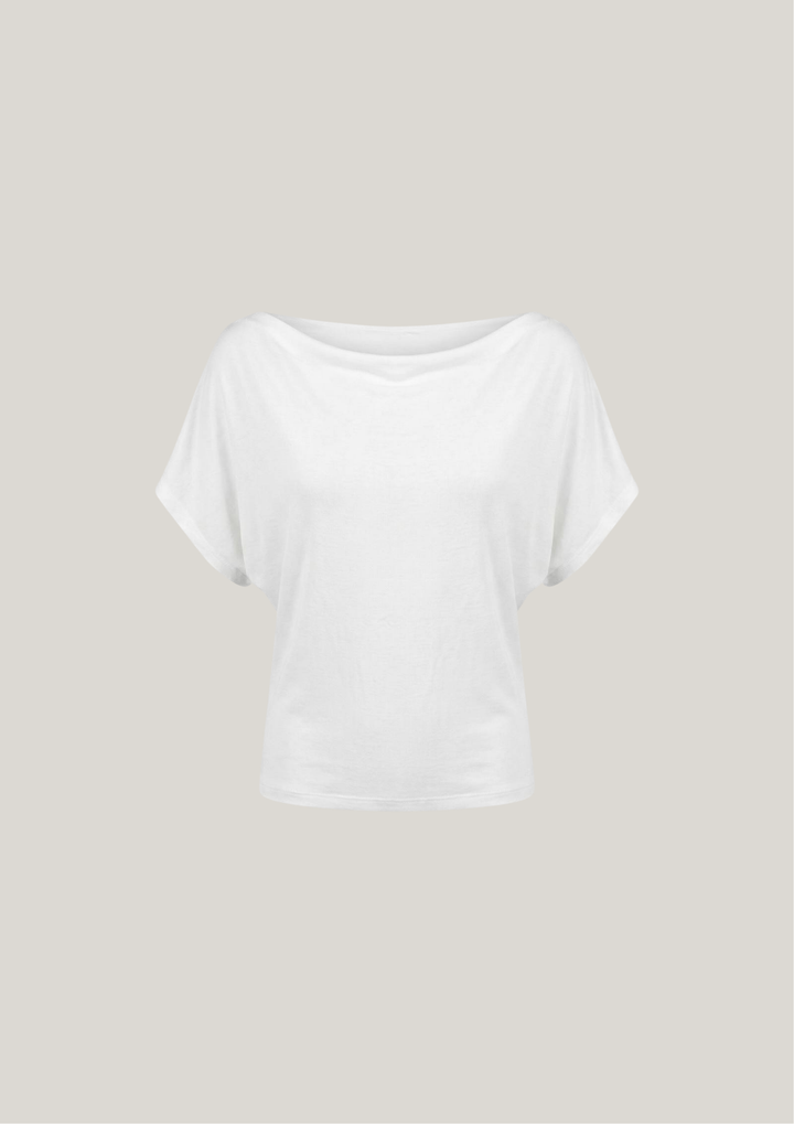 Buttery Soft Drape Off-Shoulder Top in Vanilla