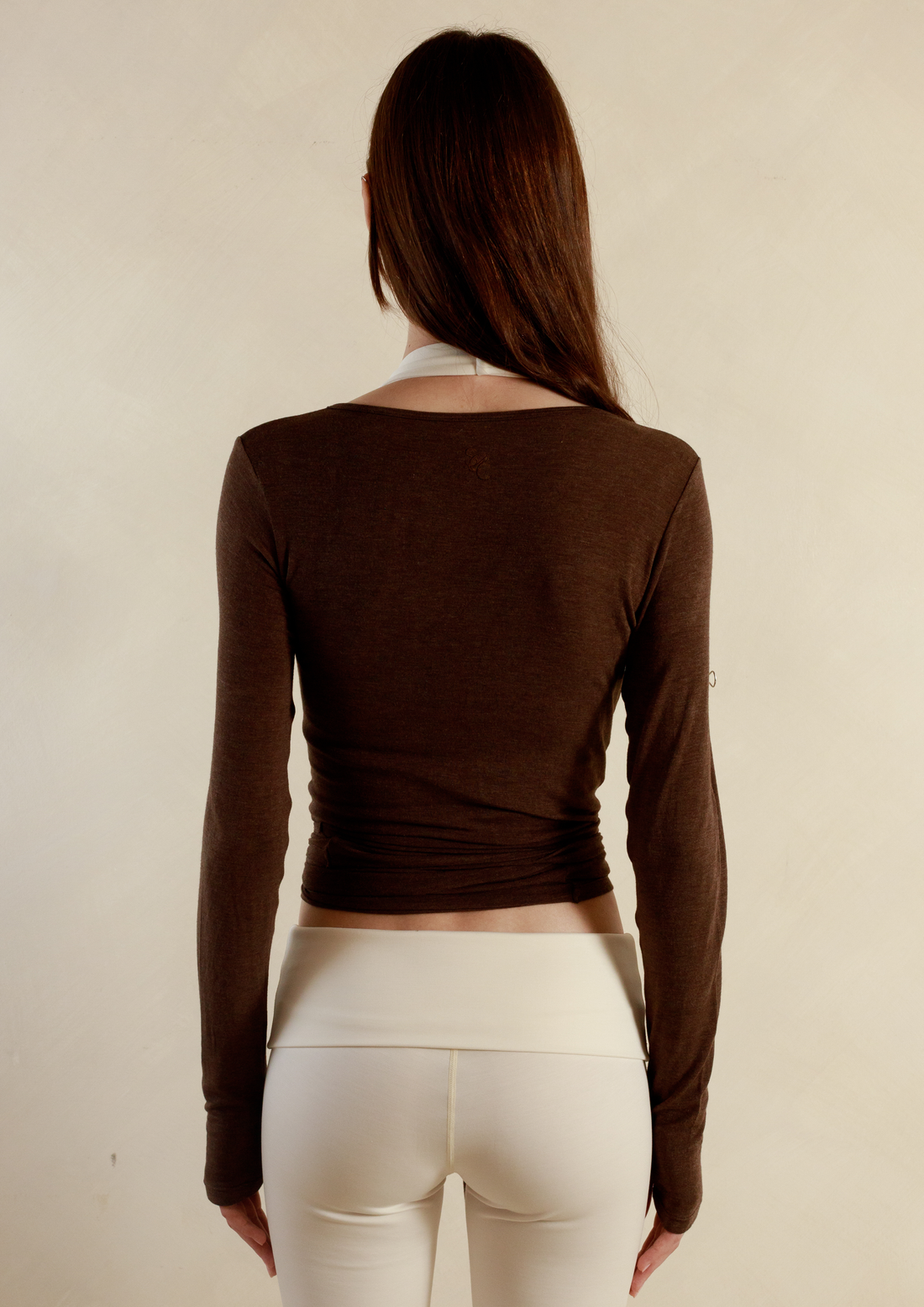 Buttery Soft Pilates Wrap Top in Chocolate
