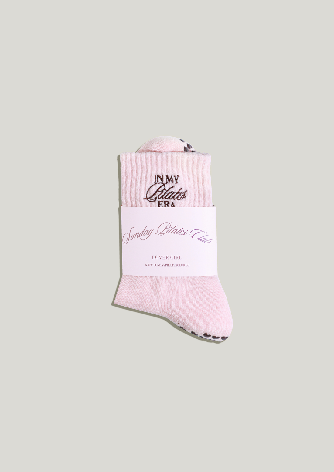 Pilates Grip Socks in Strawberry Milk
