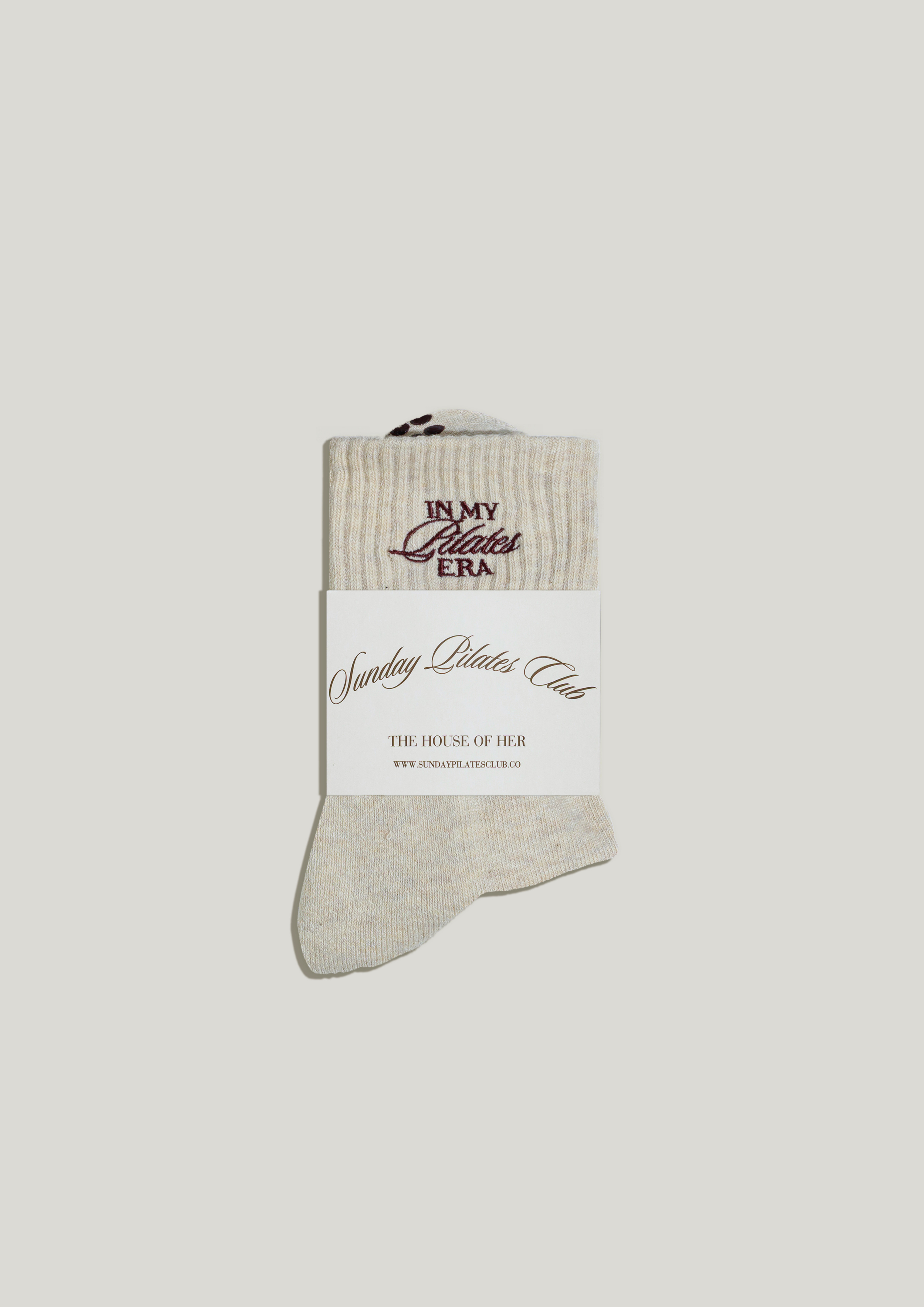 Double-Grip Pilates Grip Socks in Crème