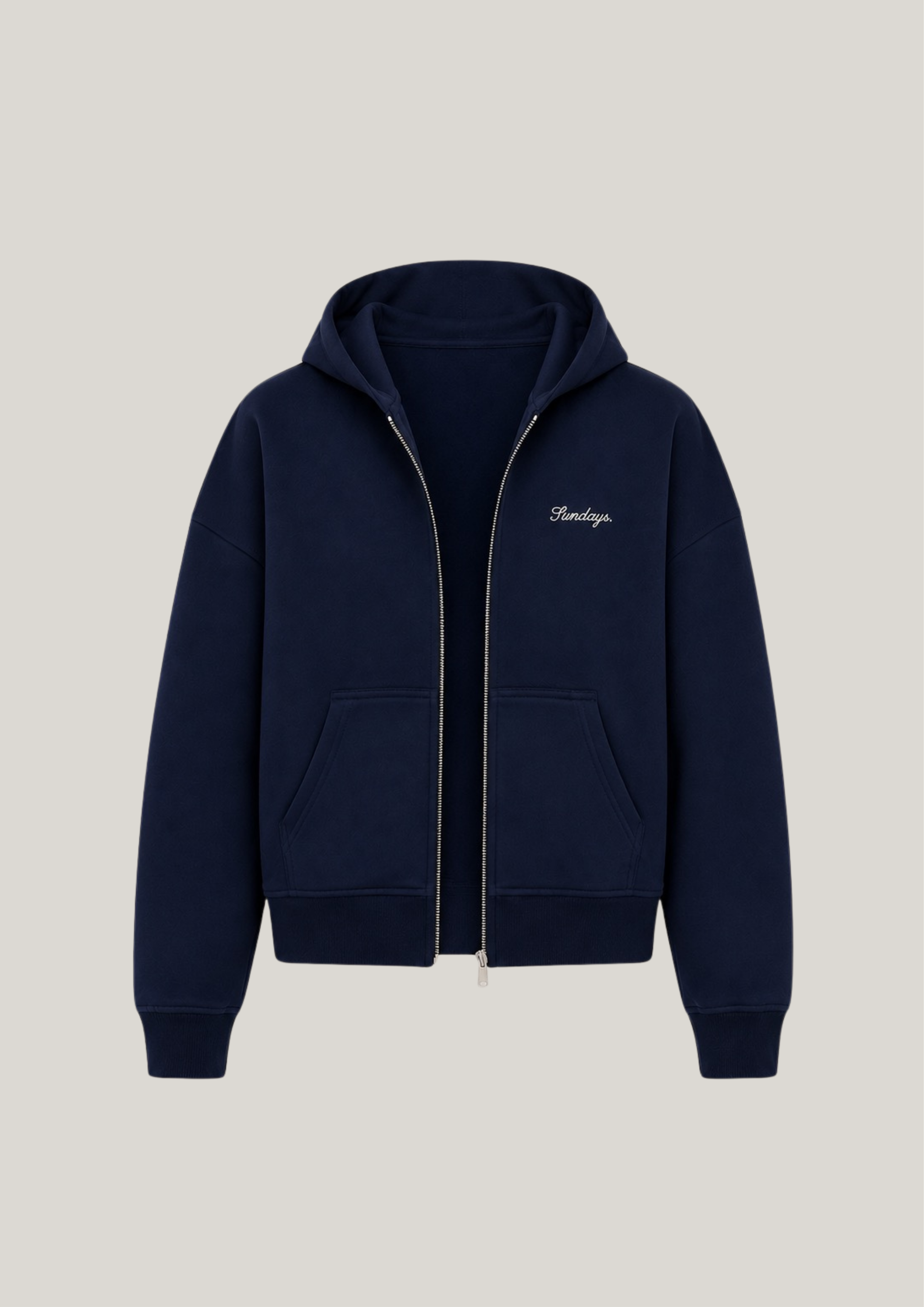 Sundays 100% Cotton Zip Hoodie in Royale Blue